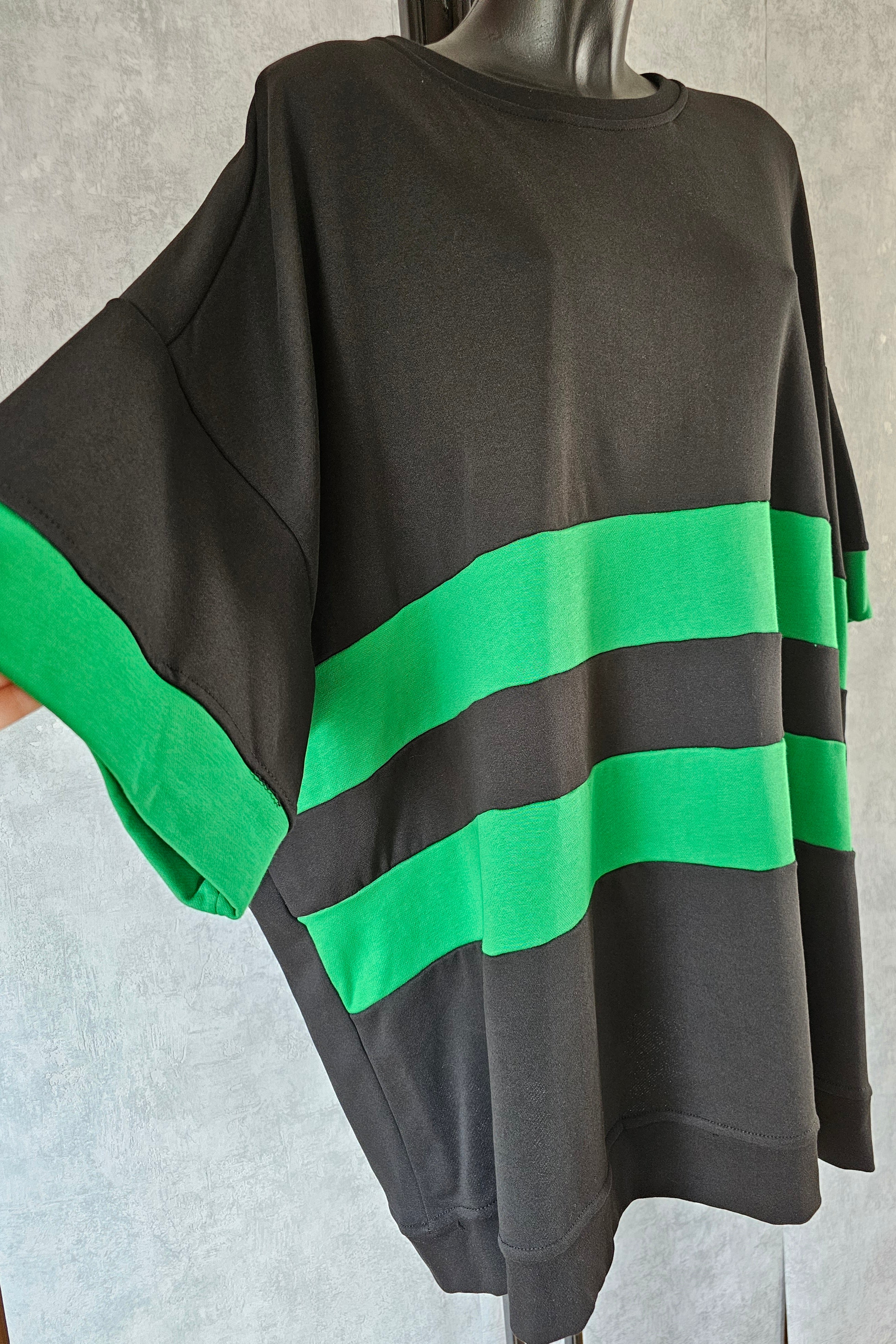 Oversize Damen Tunika mit Streifen