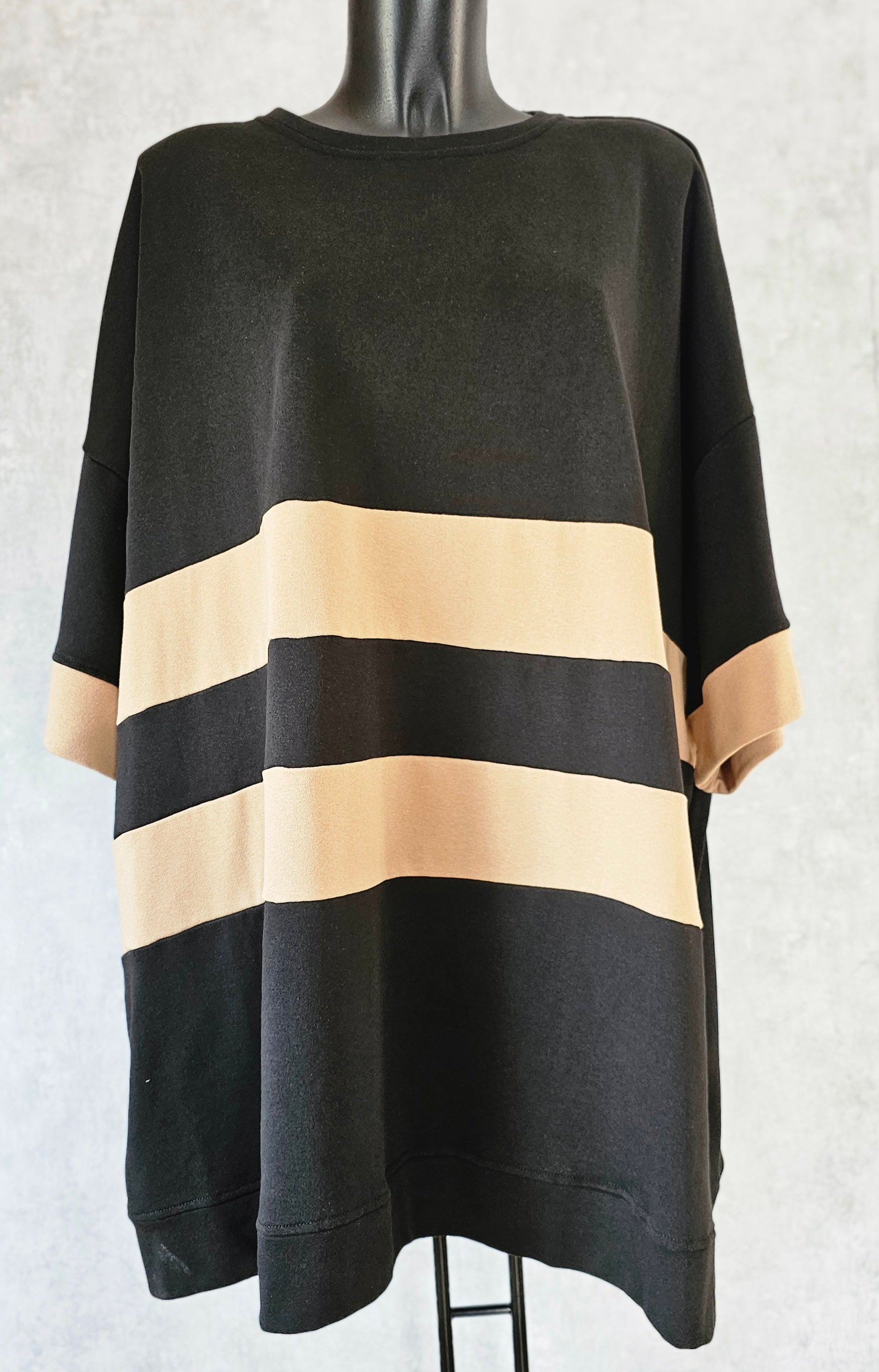Oversize Damen Tunika mit Streifen