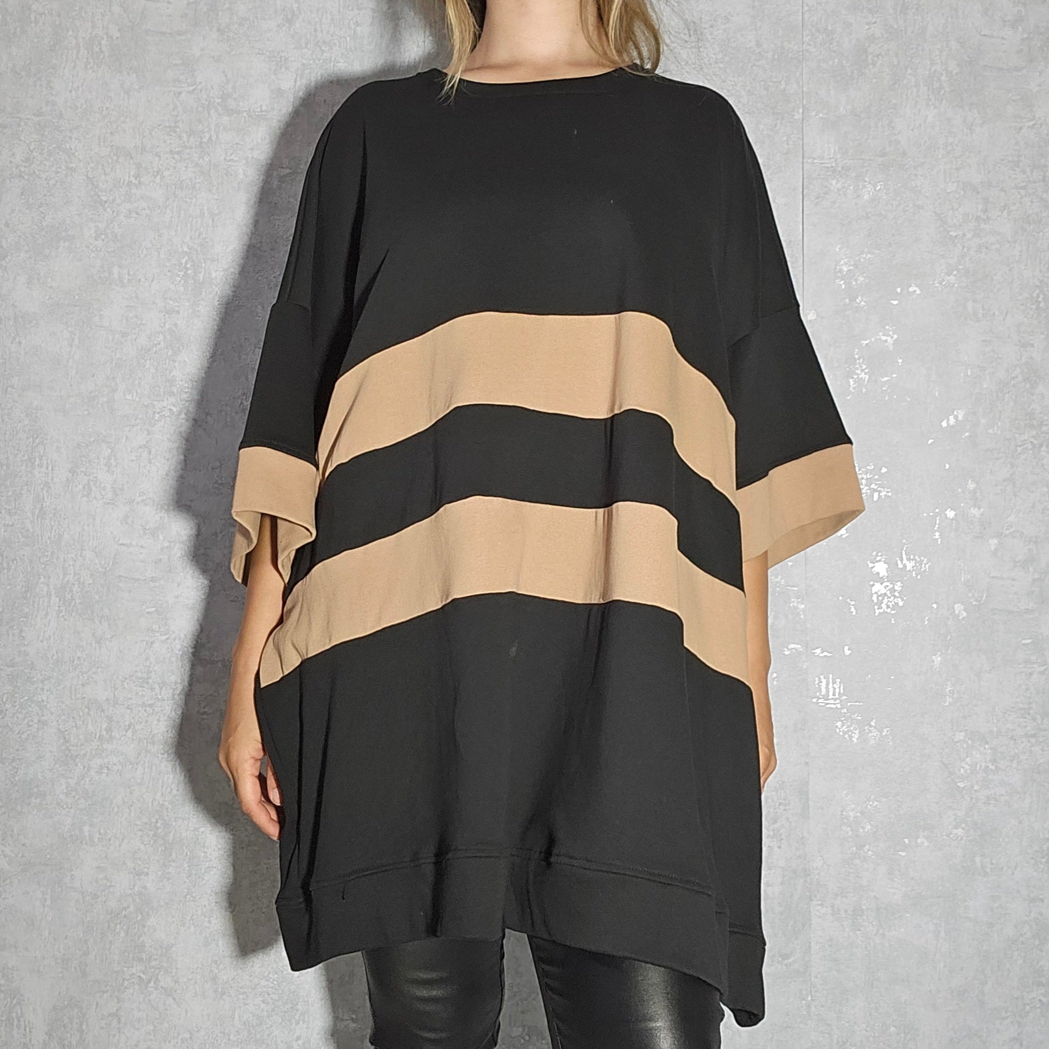 Oversize Damen Tunika mit Streifen
