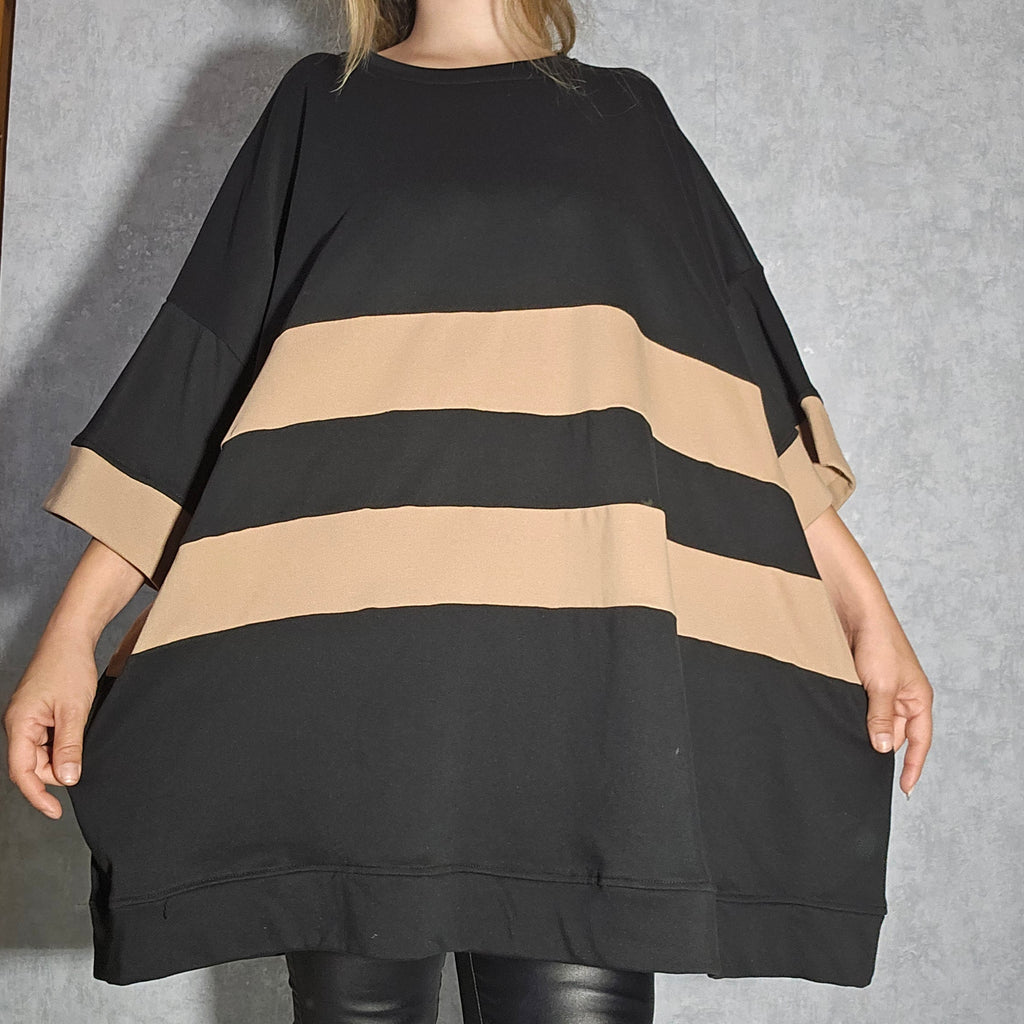 Oversize Damen Tunika mit Streifen