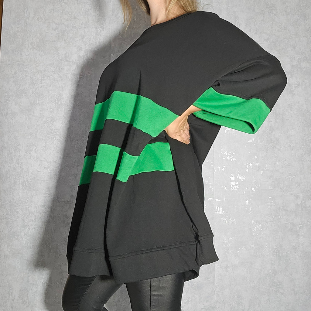 Oversize Damen Tunika mit Streifen