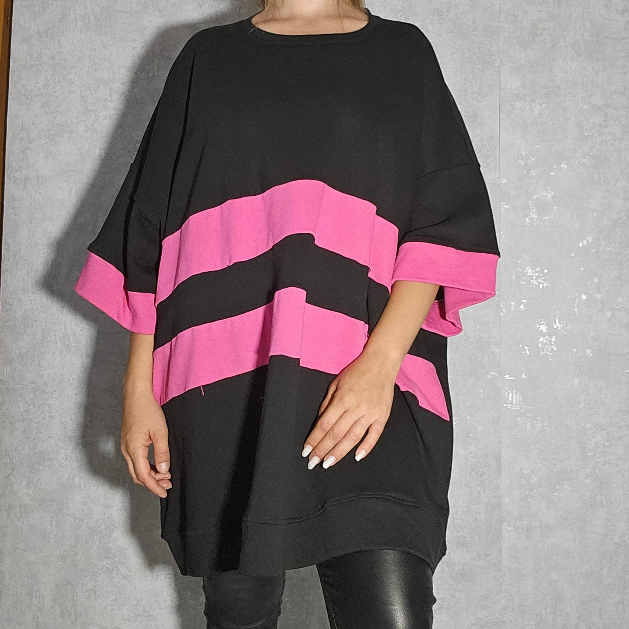 Oversize Damen Tunika mit Streifen