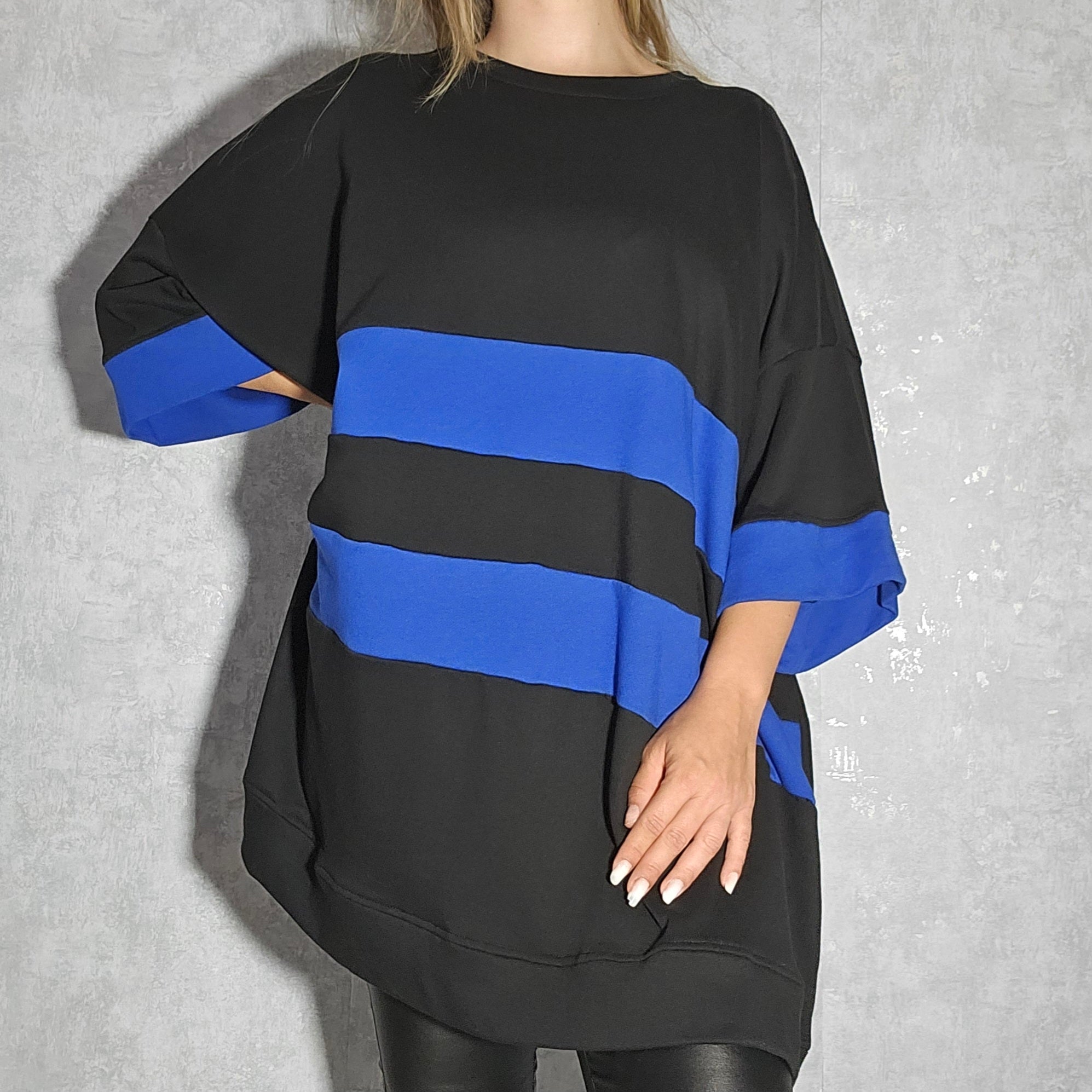 Oversize Damen Tunika mit Streifen