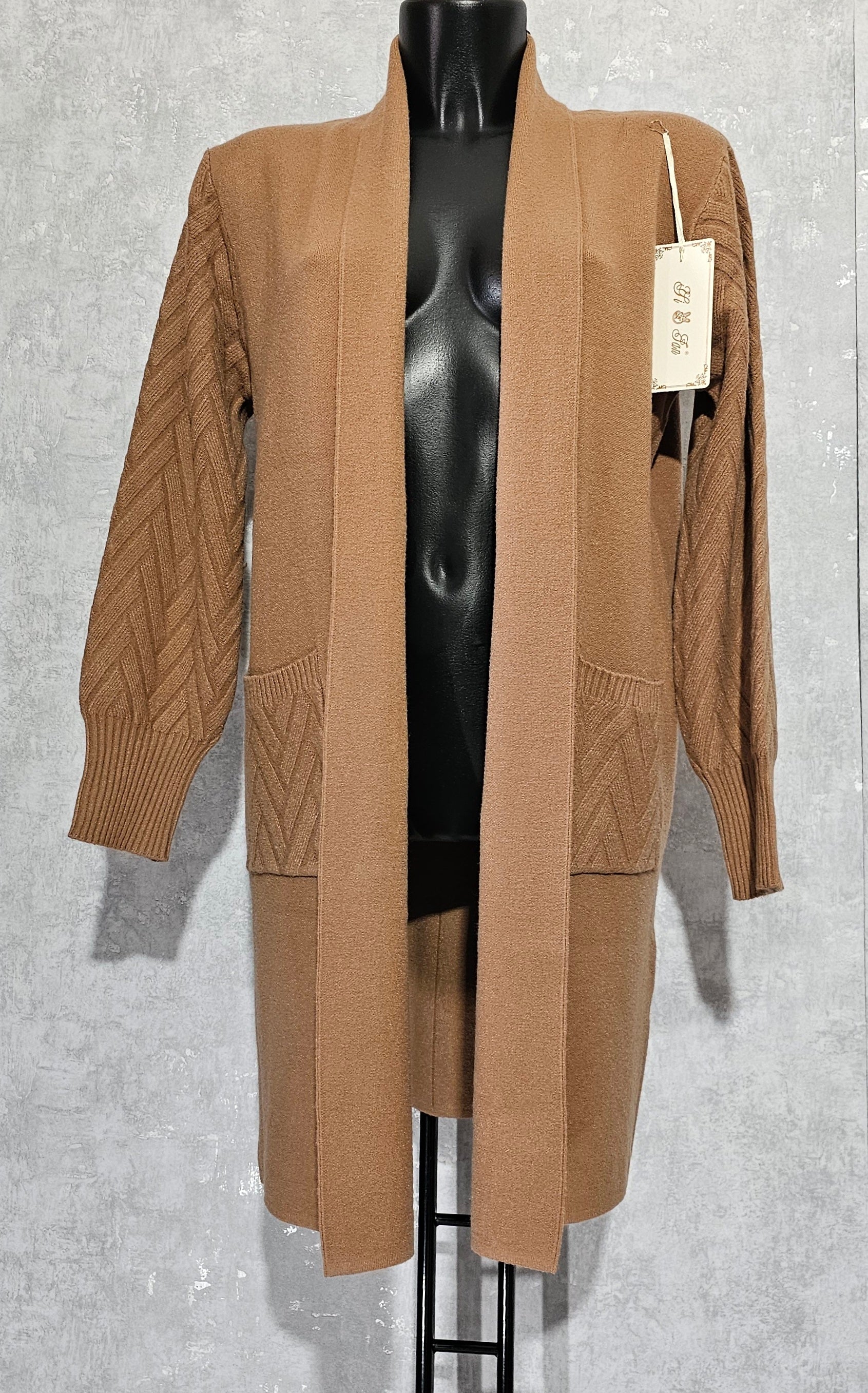 Eleganter Longcardigan mit Strickdetails – Perfekt für Herbst & Winter