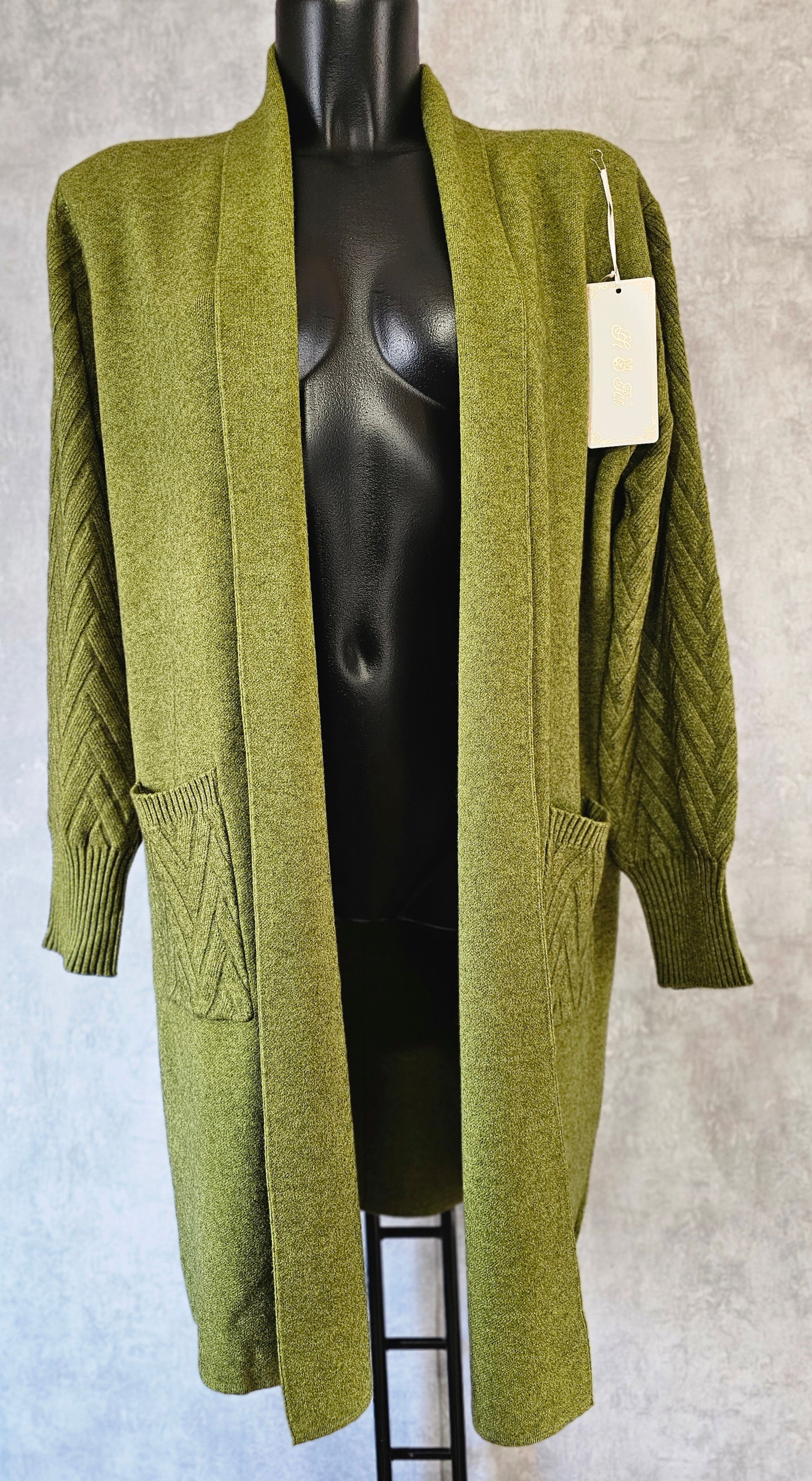 Eleganter Longcardigan mit Strickdetails – Perfekt für Herbst & Winter