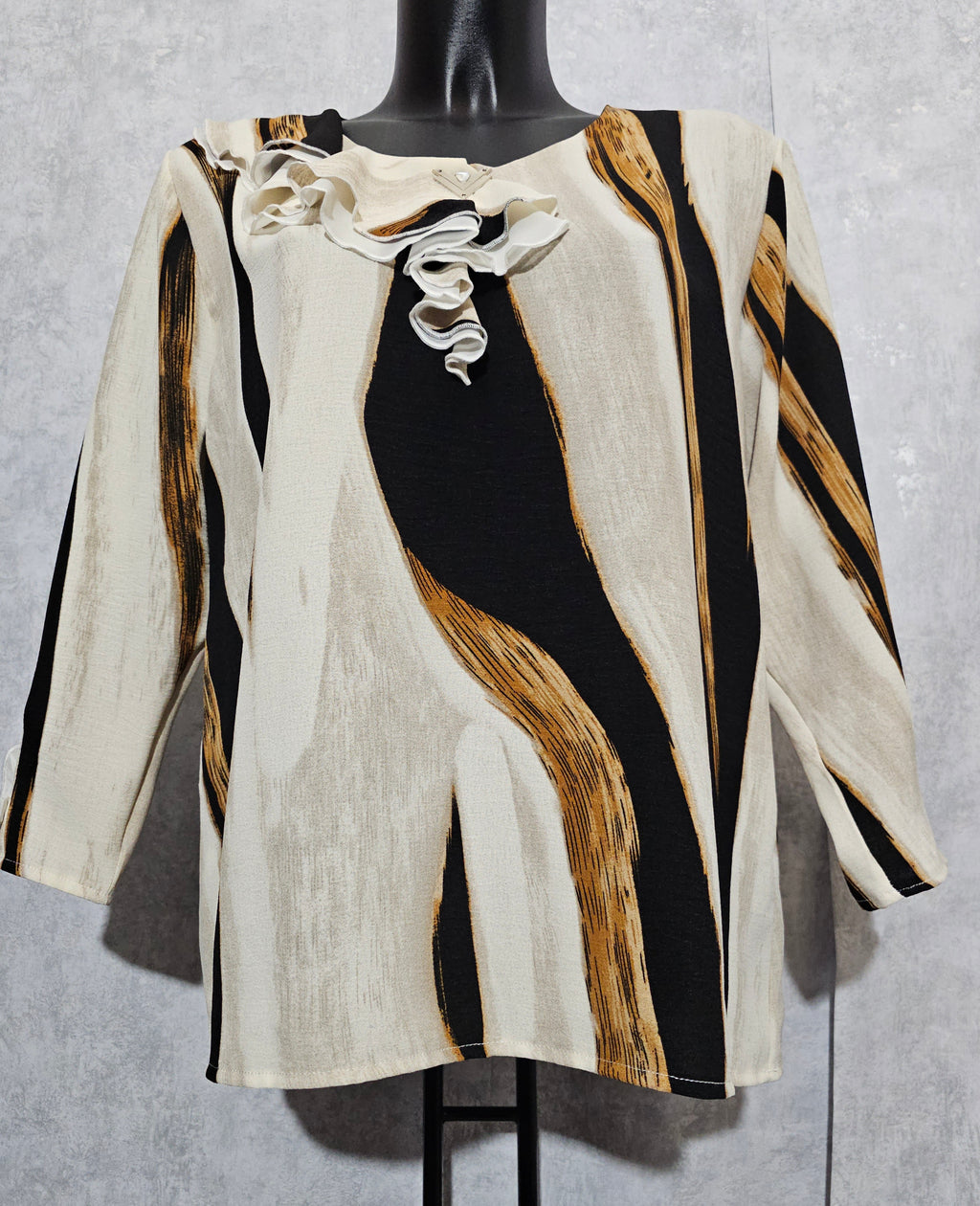 Elegante Damenbluse mit Rüschen – Größe 2XL–6XL