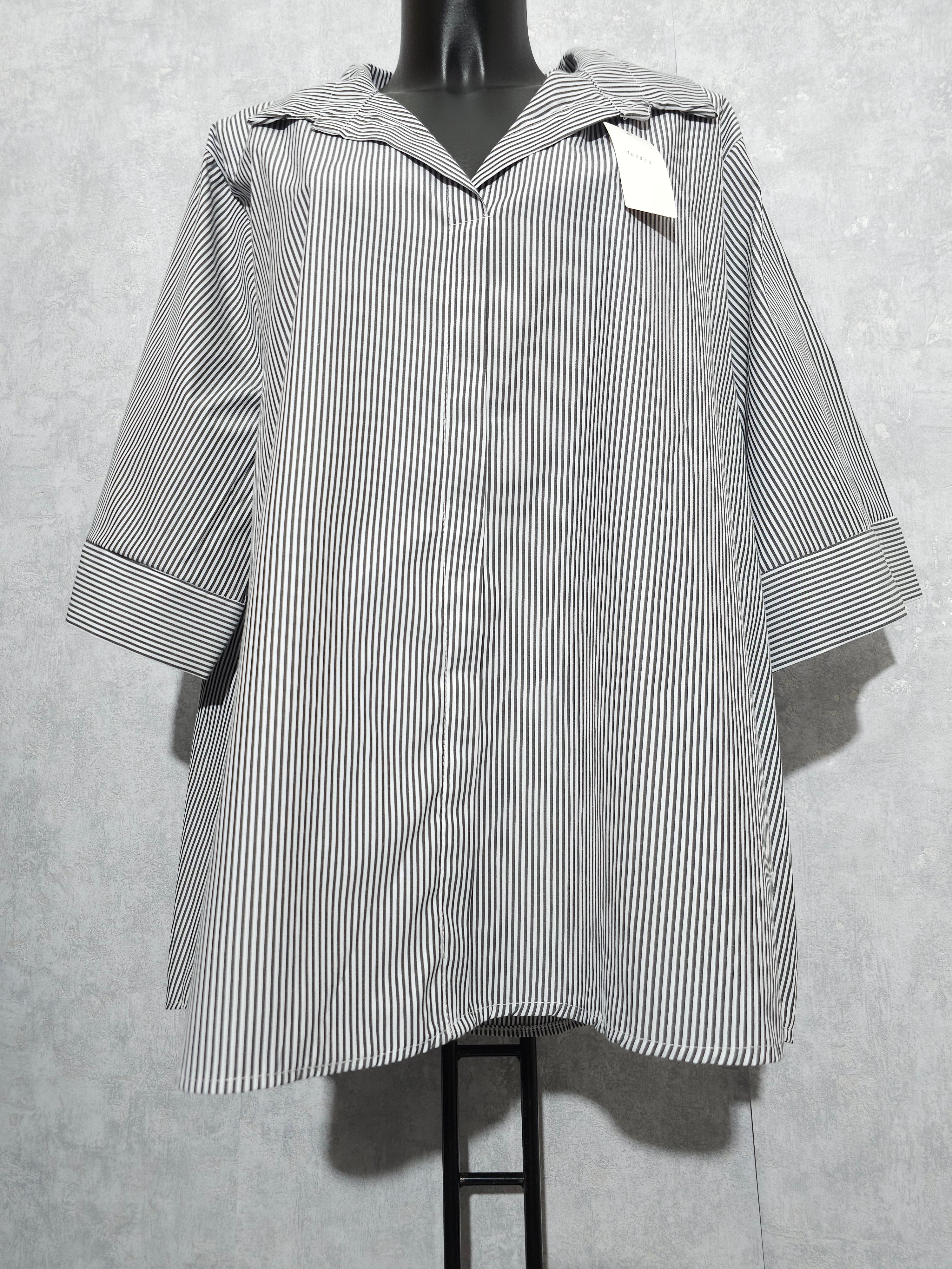 Gestreifte Oversize Bluse / Tunika – Made in Italy bis 3xl