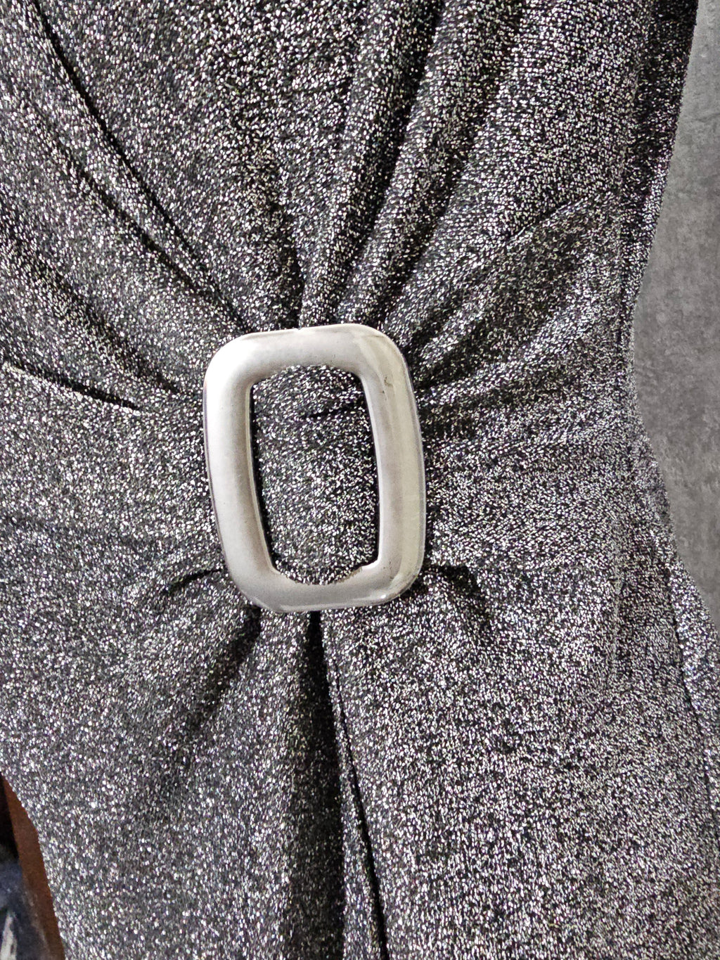 Festliches Glitzerkleid– Silber | 48 & 50