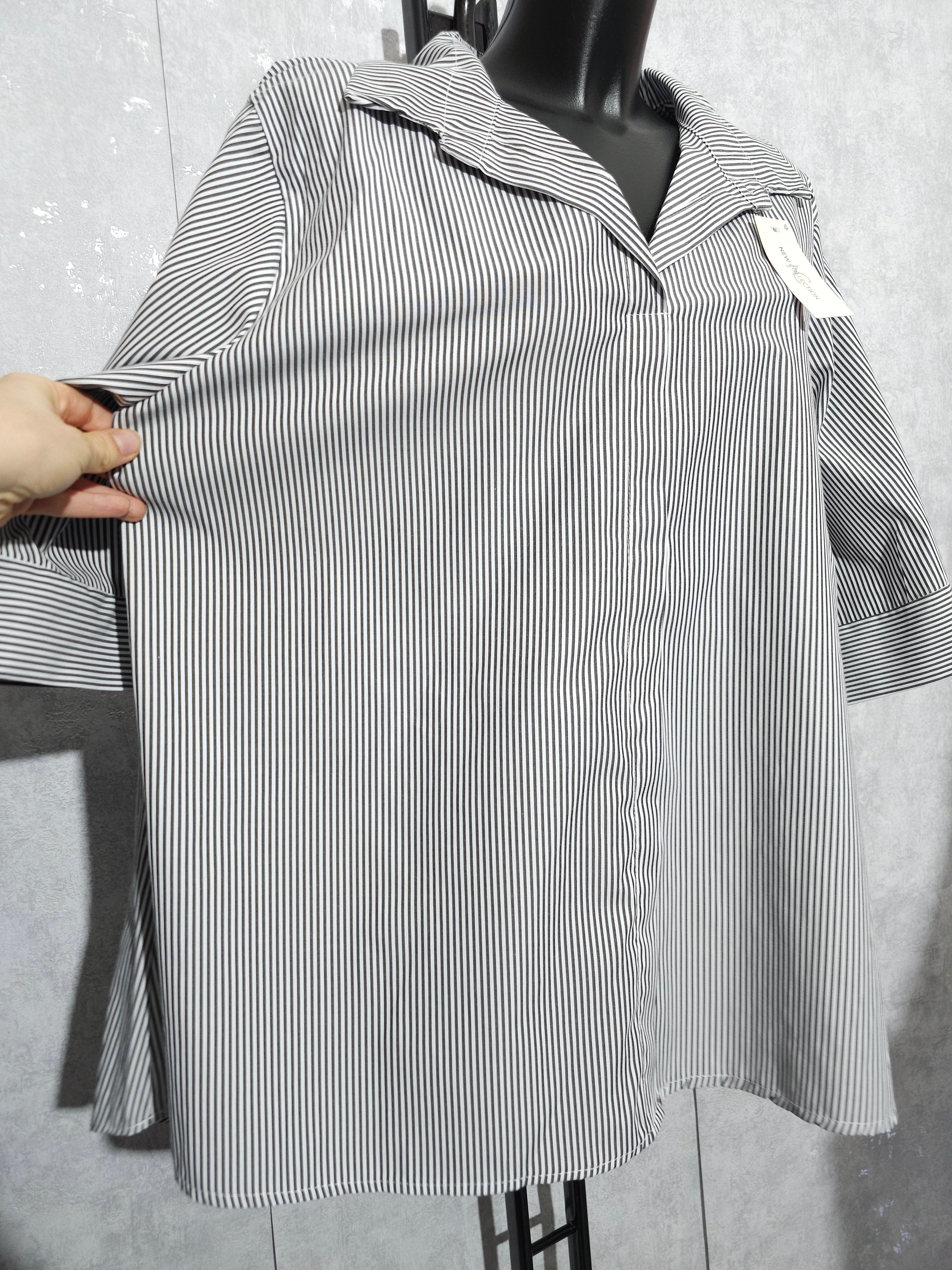 Gestreifte Oversize Bluse / Tunika – Made in Italy bis 3xl