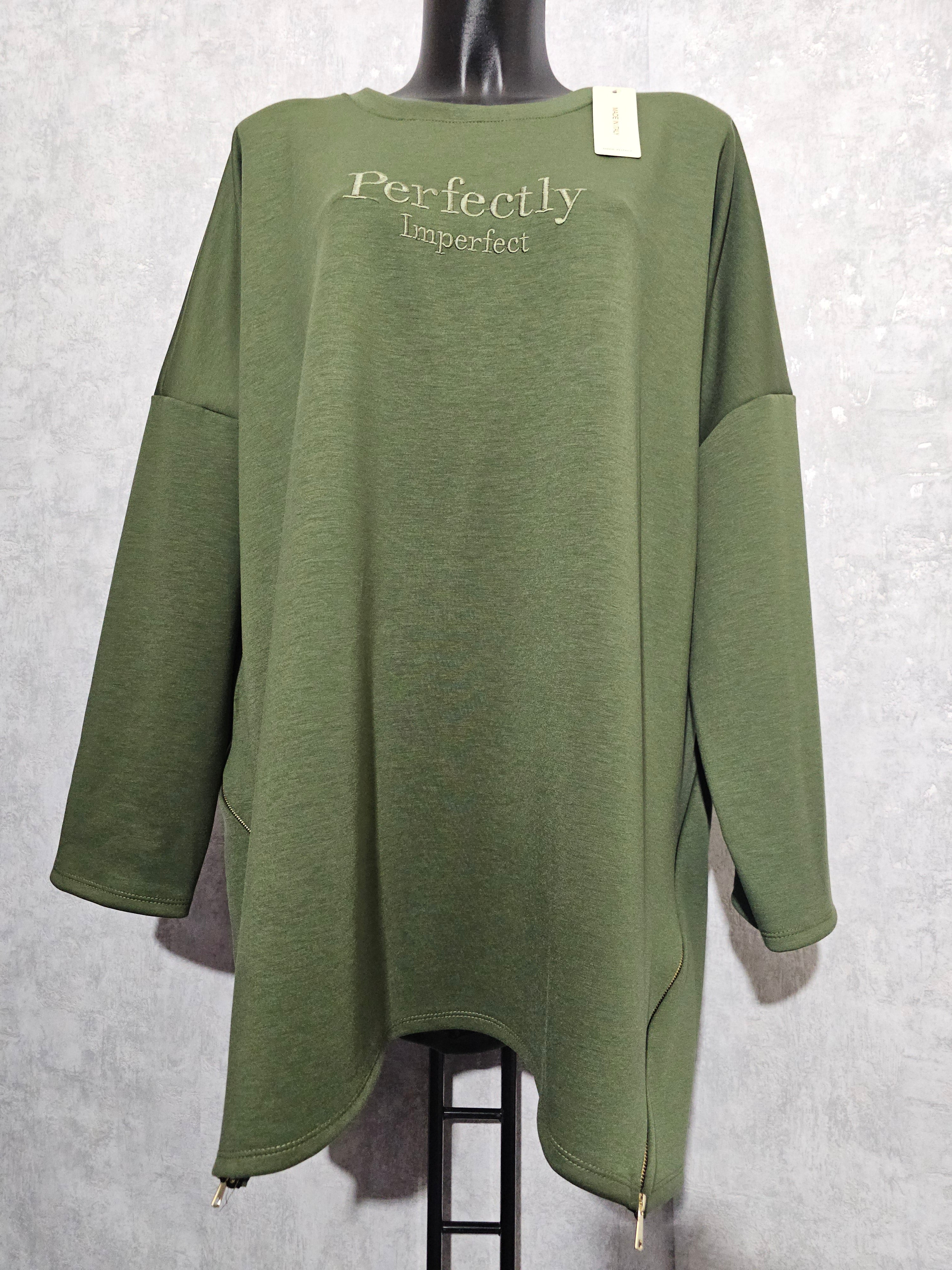 Oversize Tunika “Perfectly Imperfect” – Made in Italy – 3XL–5XL – Weich, Elastisch & Modern