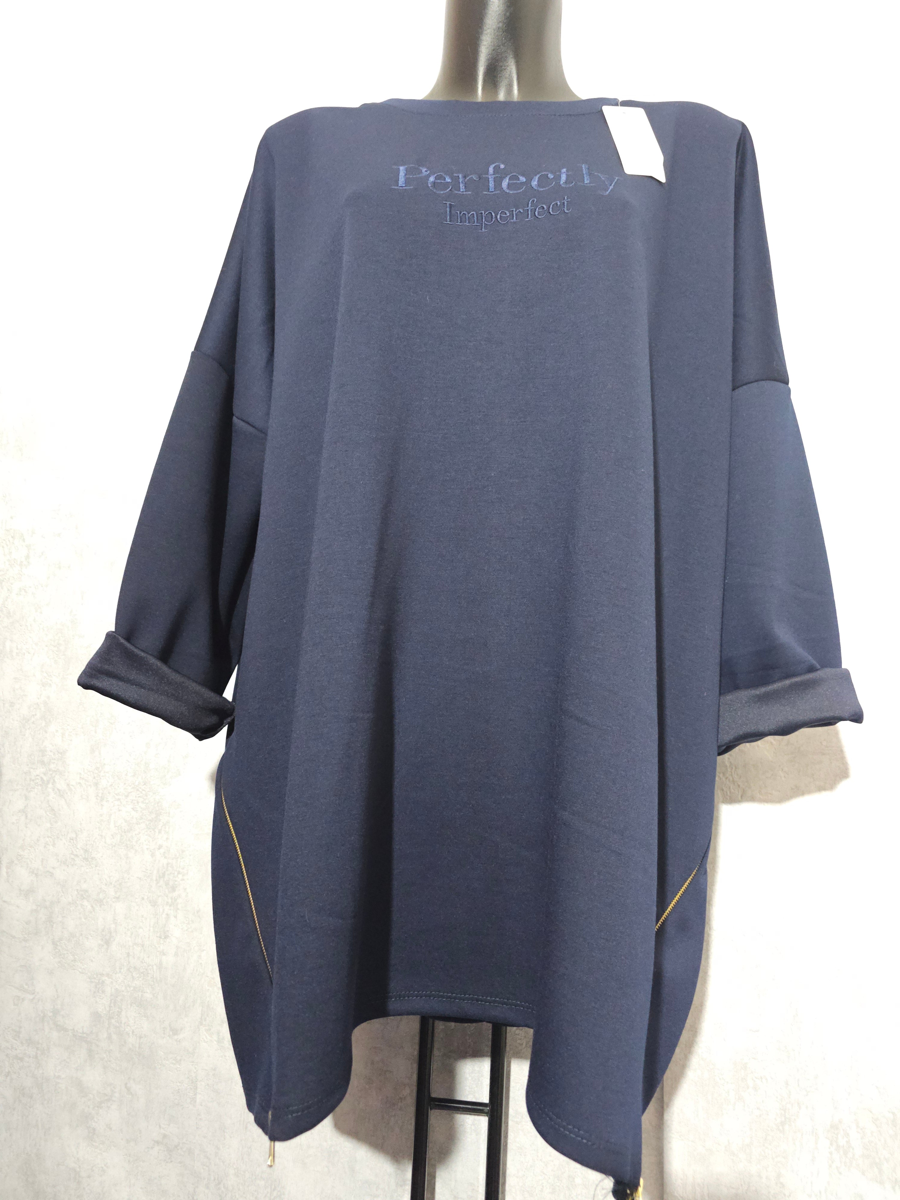 Oversize Tunika “Perfectly Imperfect” – Made in Italy – 3XL–5XL – Weich, Elastisch & Modern