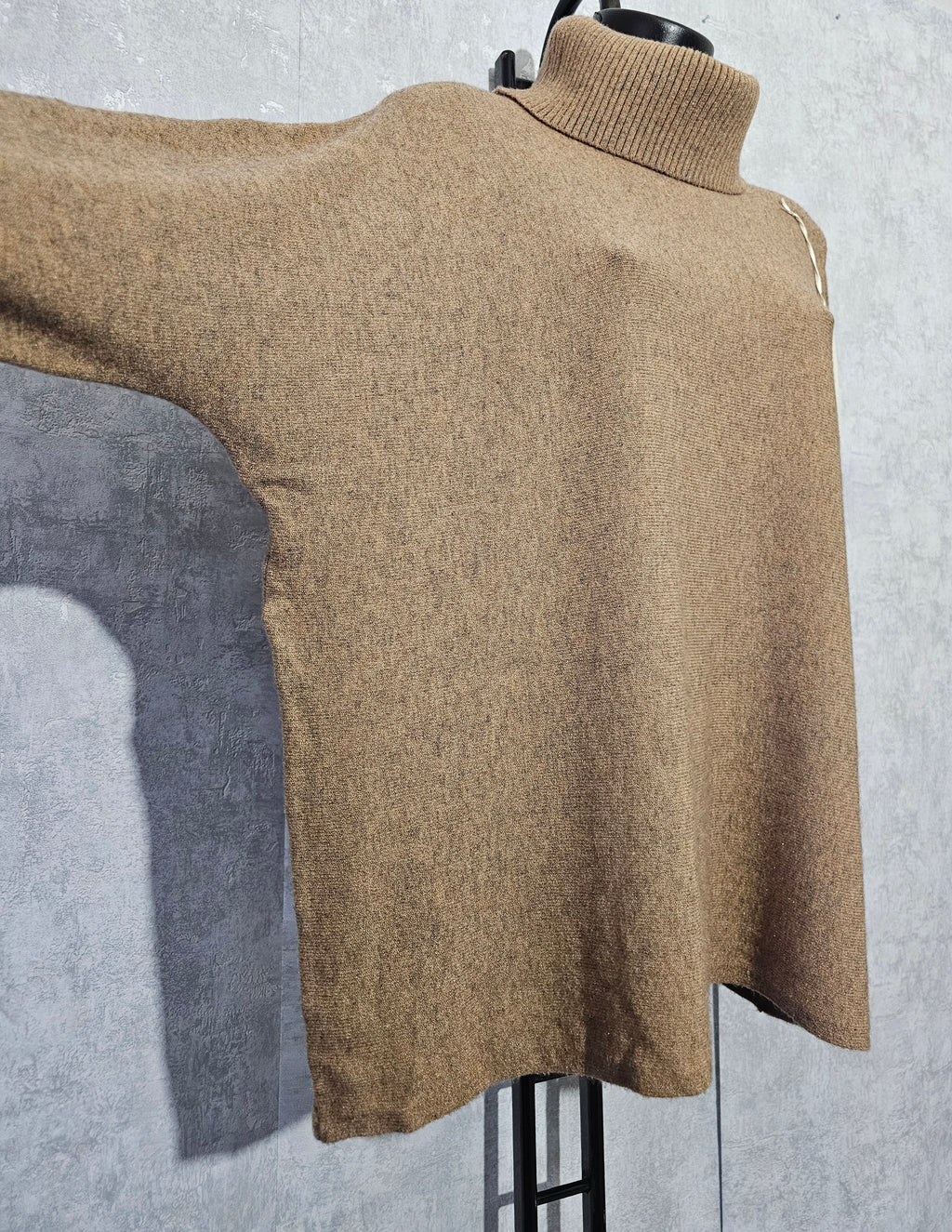 Oversize Rollkragen Strickpullover – Beige | L/XL