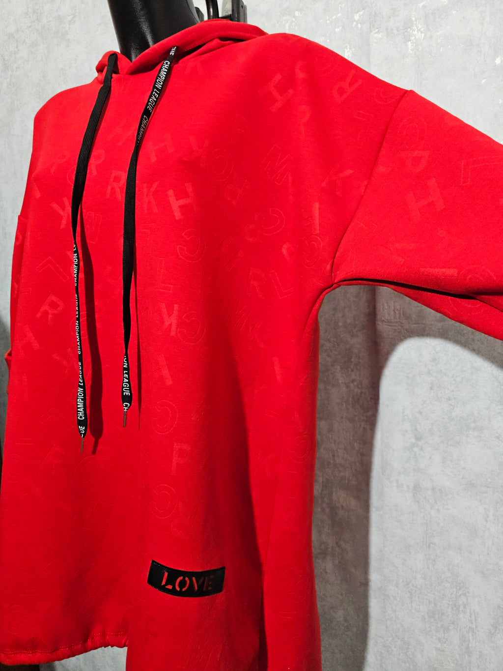 Long-Hoodie Oversize XL-3XL • Kapuzenpullover • Made in Italy – Beige / Rot / Schwarz