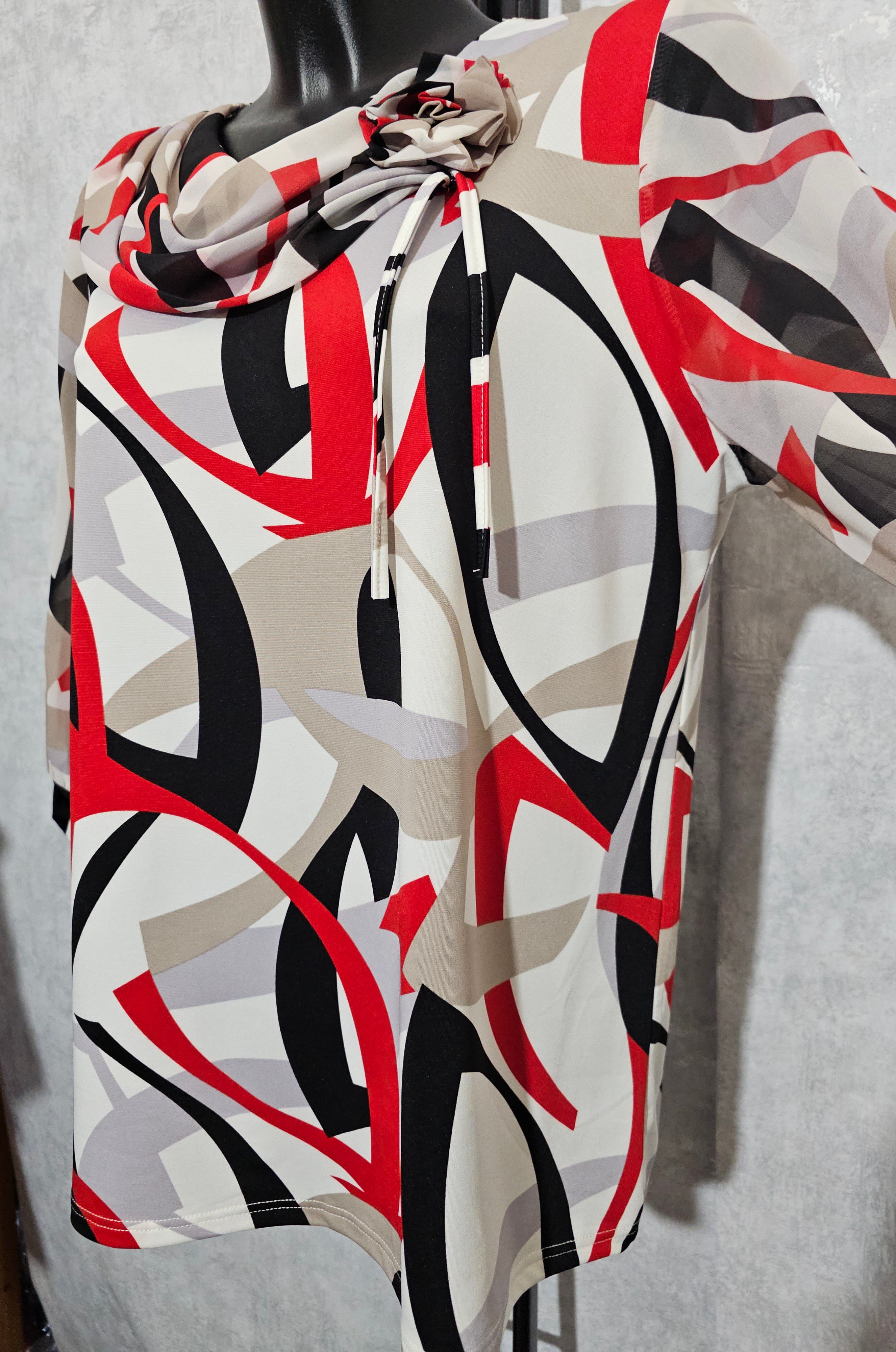 Elegante Damenbluse mit Muster – Lockerer Schnitt | L–4XL