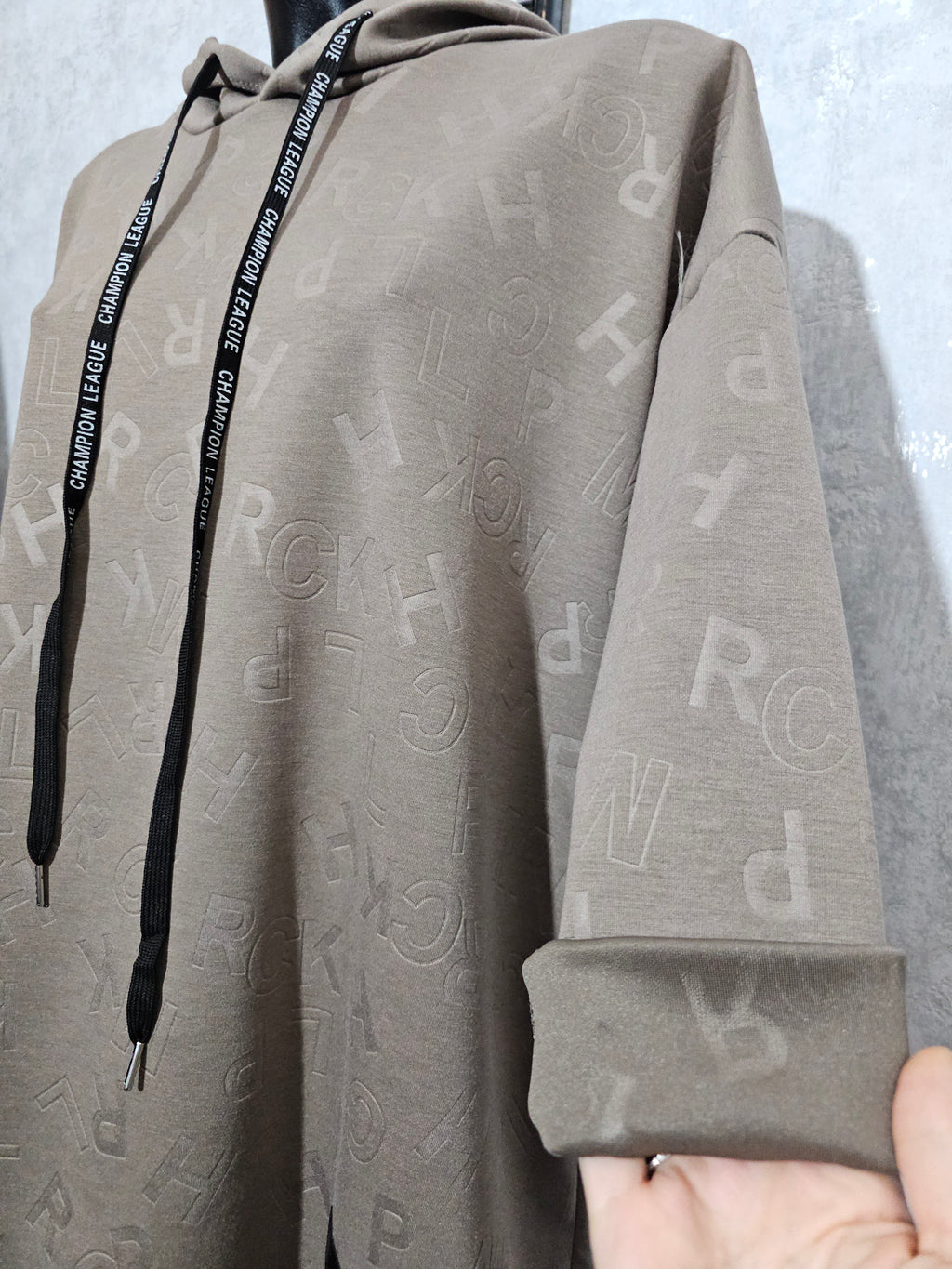 Long-Hoodie Oversize XL-3XL • Kapuzenpullover • Made in Italy – Beige / Rot / Schwarz