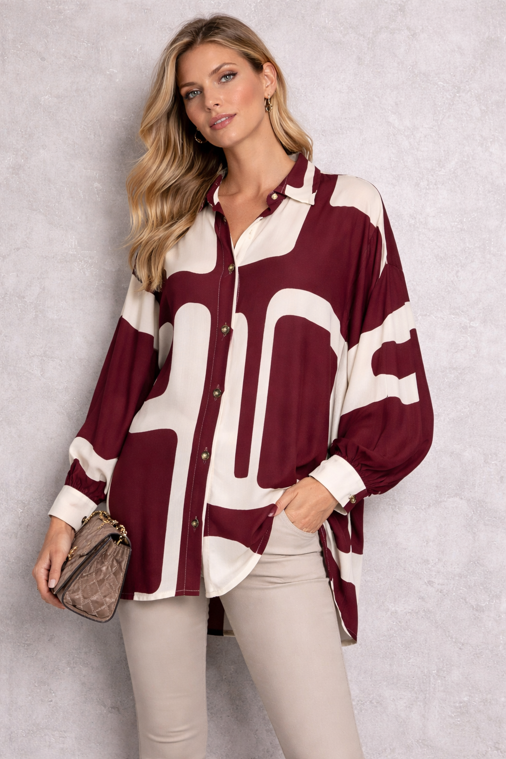 Elegante Oversize-Bluse für Damen – Made in Italy – XXL bis XXXL