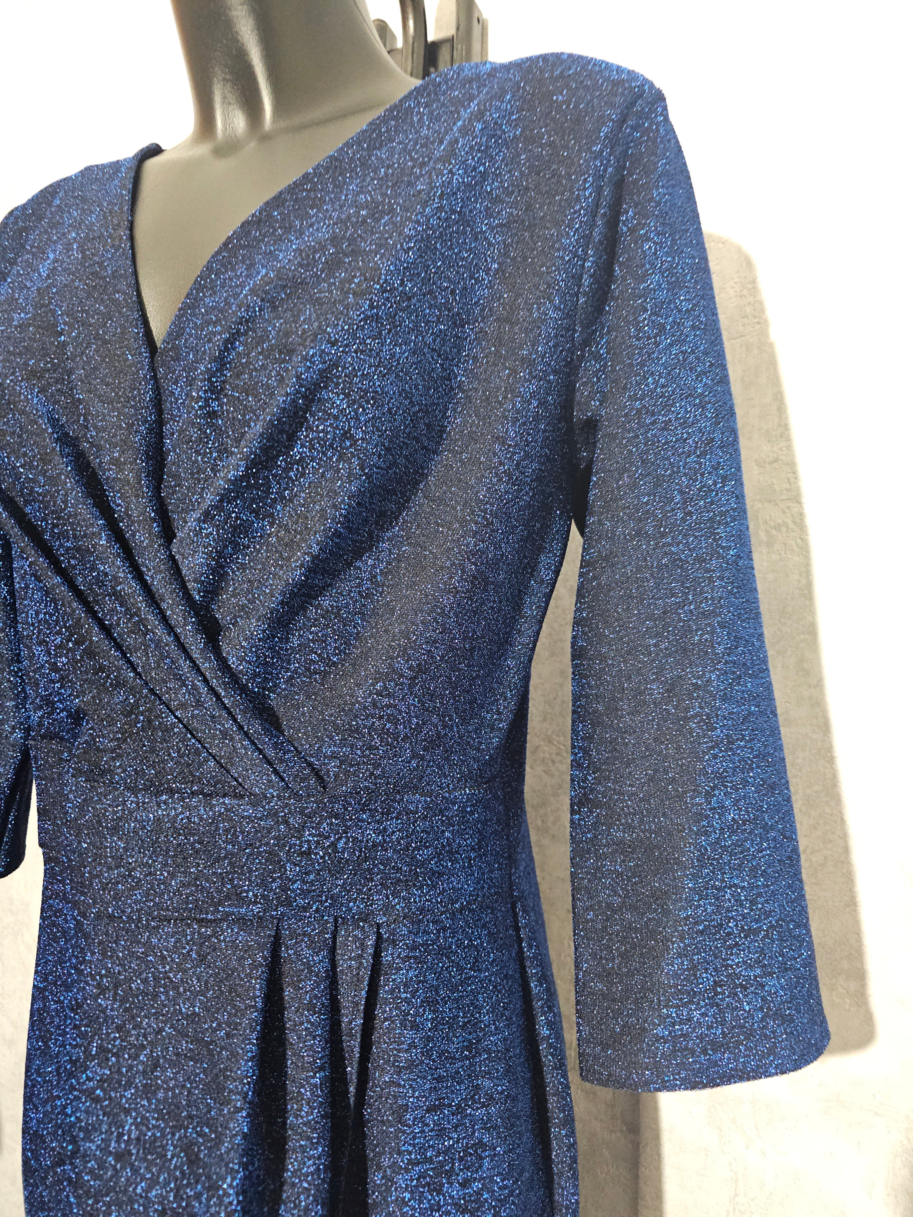 Festliches Glitzerkleid – Blau | 48 & 52