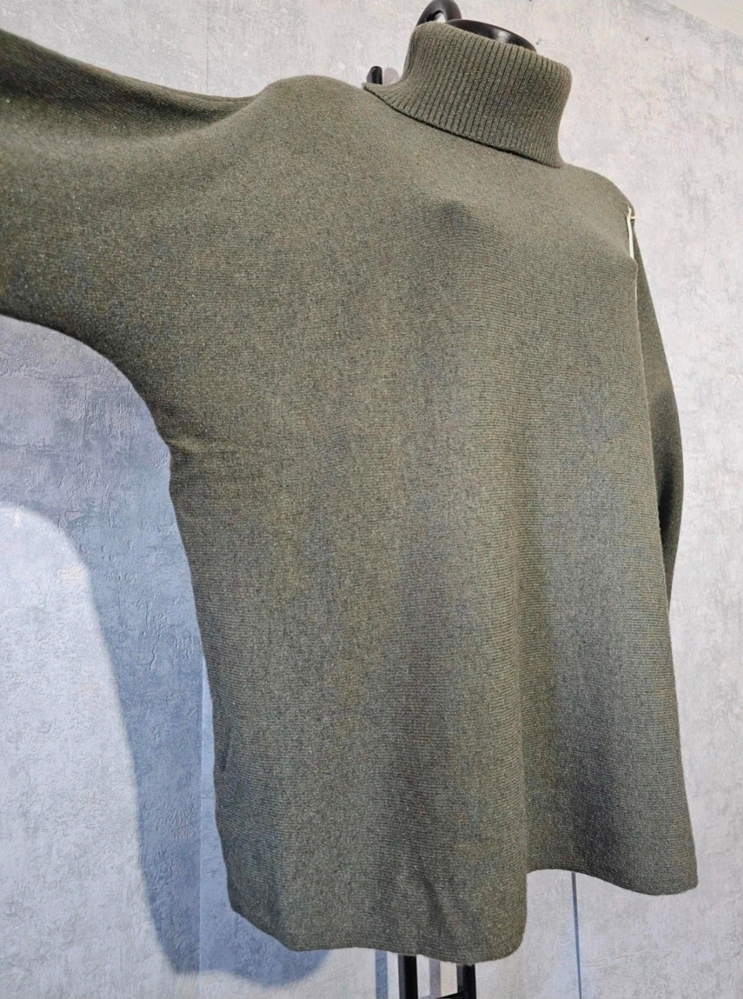 Oversize Rollkragen Strickpullover – Olivgrün | L/XL