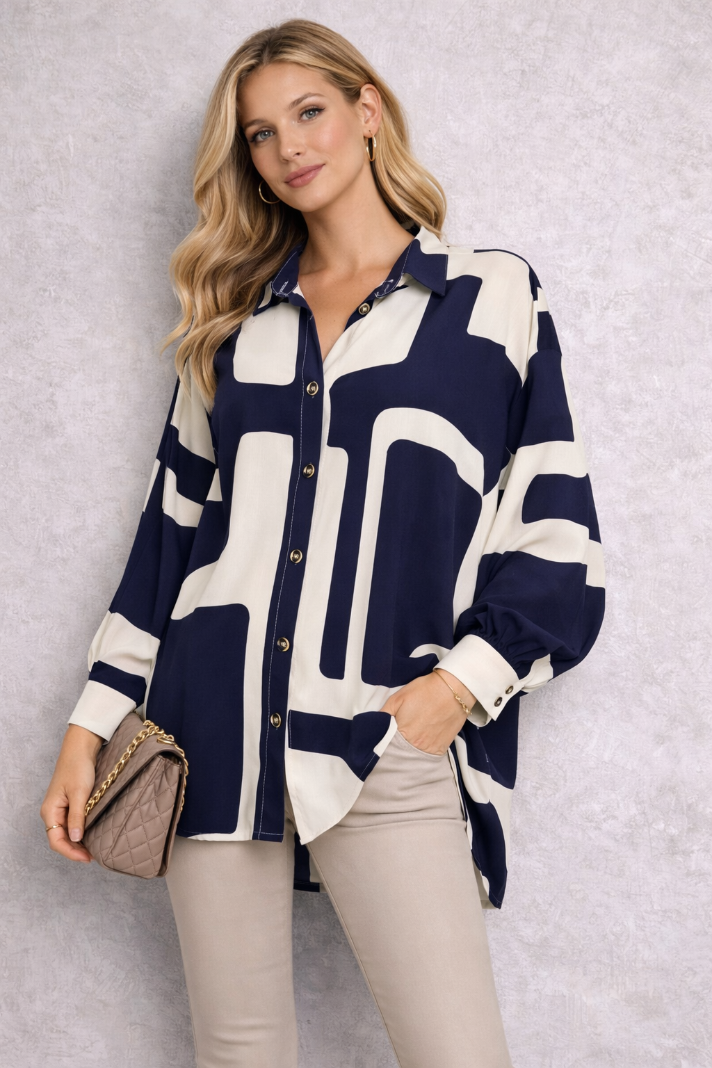 Elegante Oversize-Bluse für Damen – Made in Italy – XXL bis XXXL