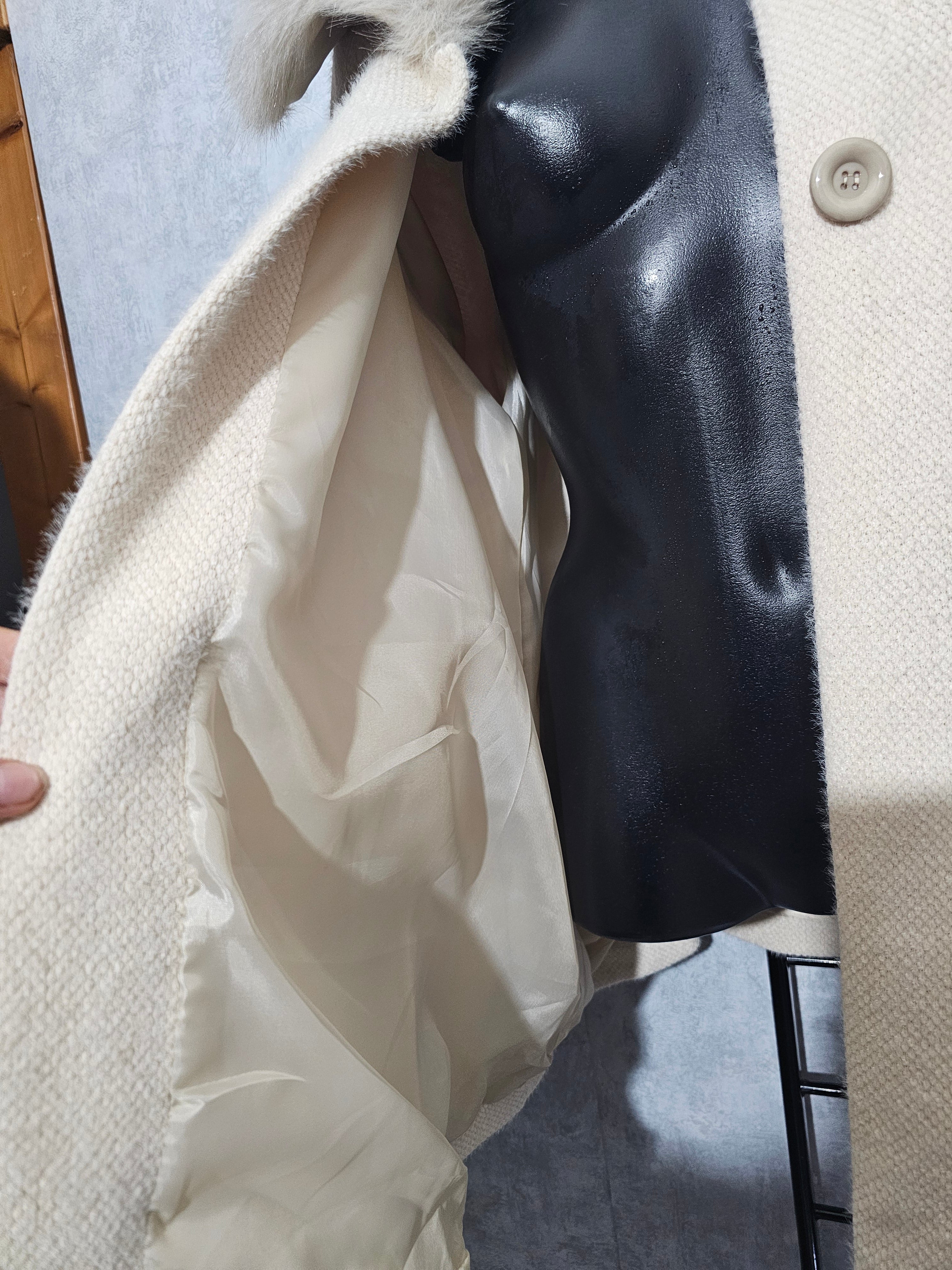 Elegante Damen-Winterjacke mit Kunstfell, Beige M-XXL