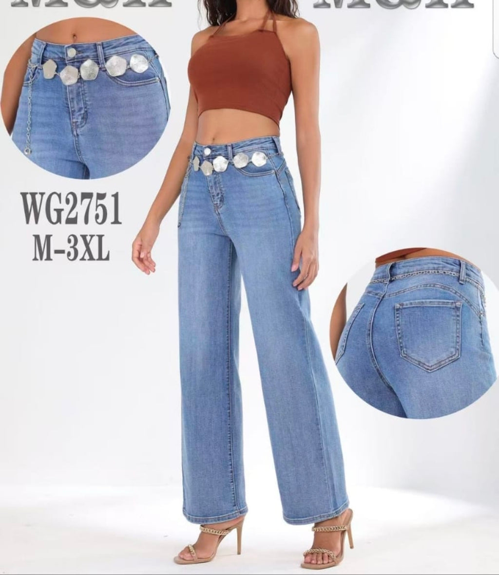 Premium Wide Leg Jeans für Damen – High Waist Denim | WG2751