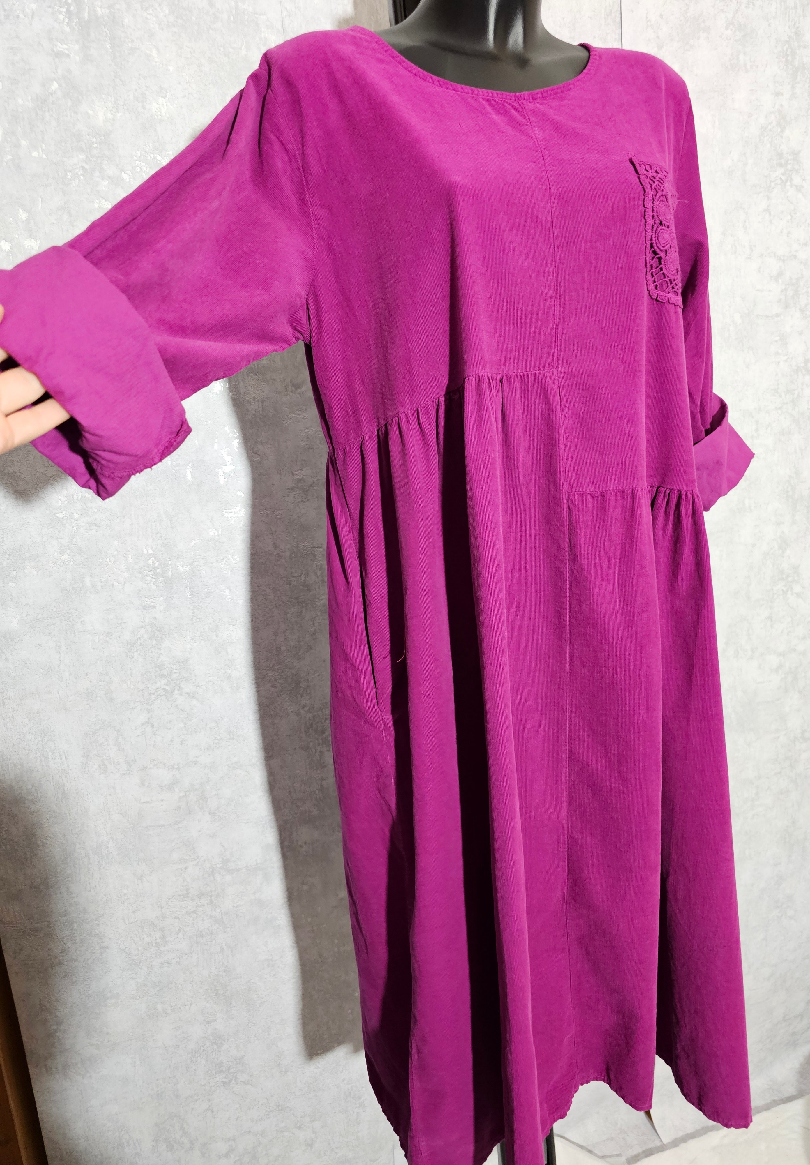 Damenkleid aus 100% Baumwolle – Oversize mit Taschen