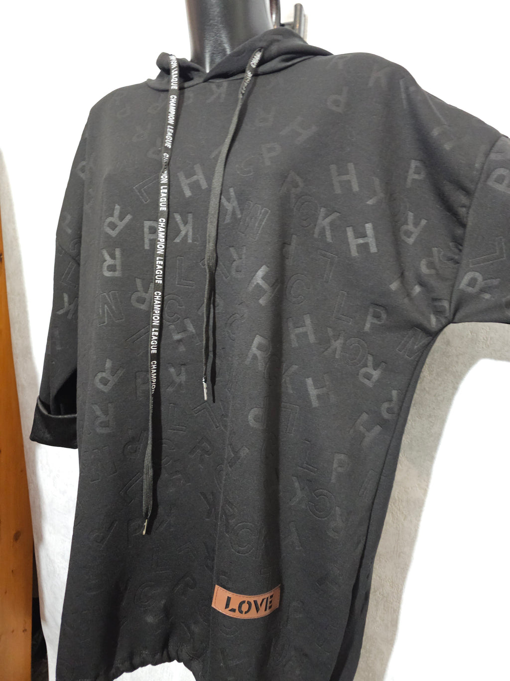 Long-Hoodie Oversize XL-3XL • Kapuzenpullover • Made in Italy – Beige / Rot / Schwarz