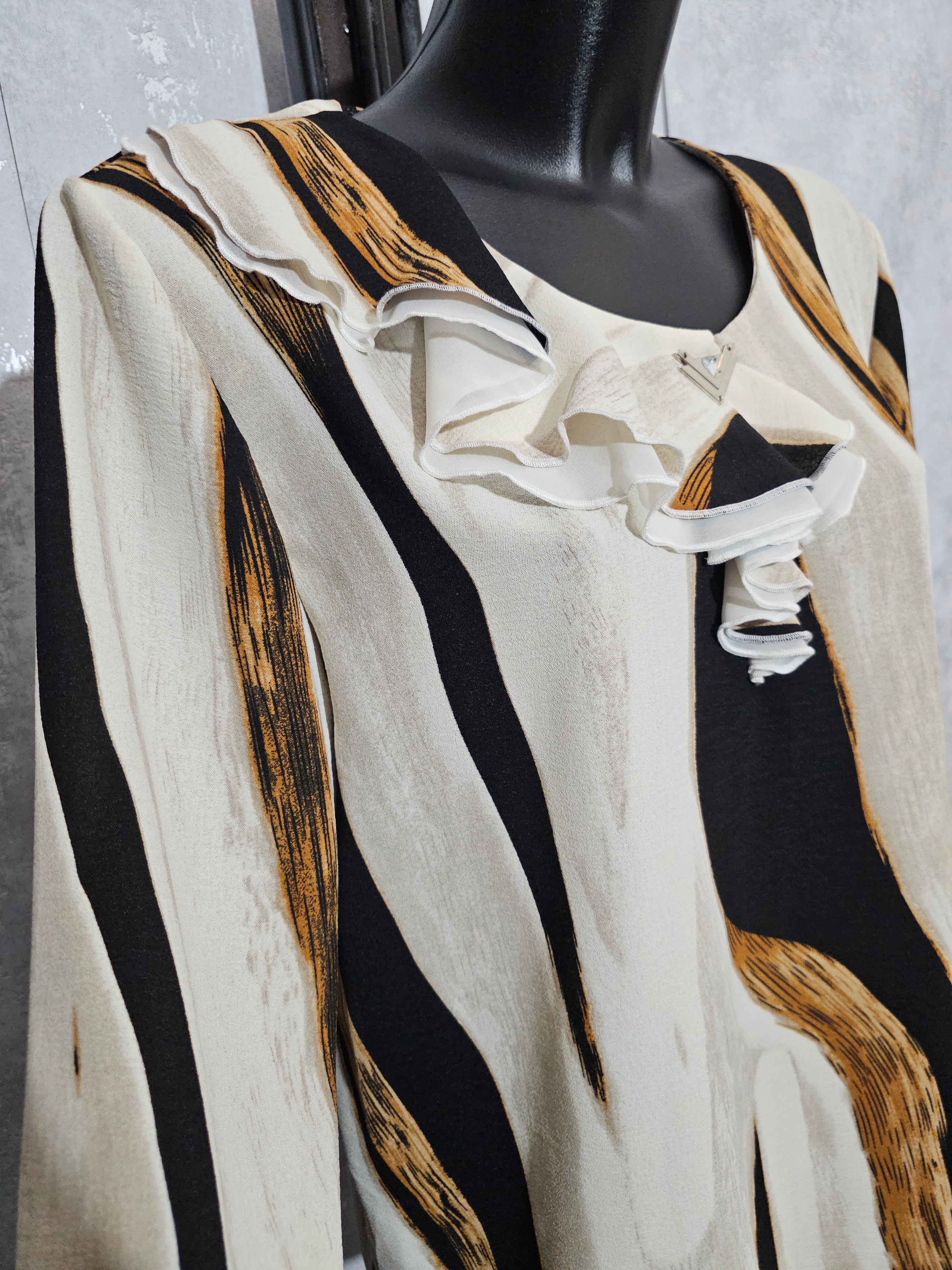 Elegante Damenbluse mit Rüschen – Größe 2XL–6XL