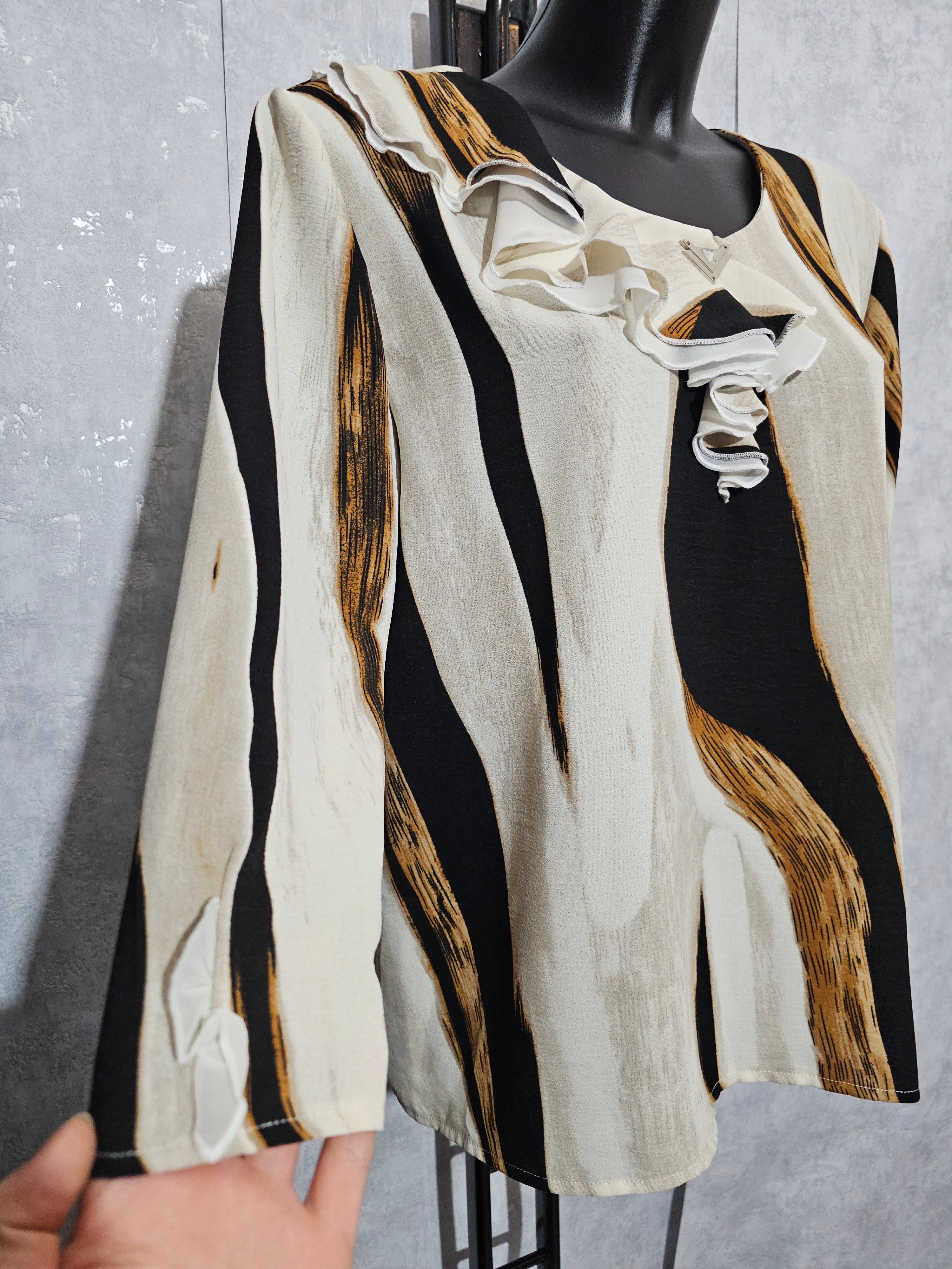 Elegante Damenbluse mit Rüschen – Größe 2XL–6XL