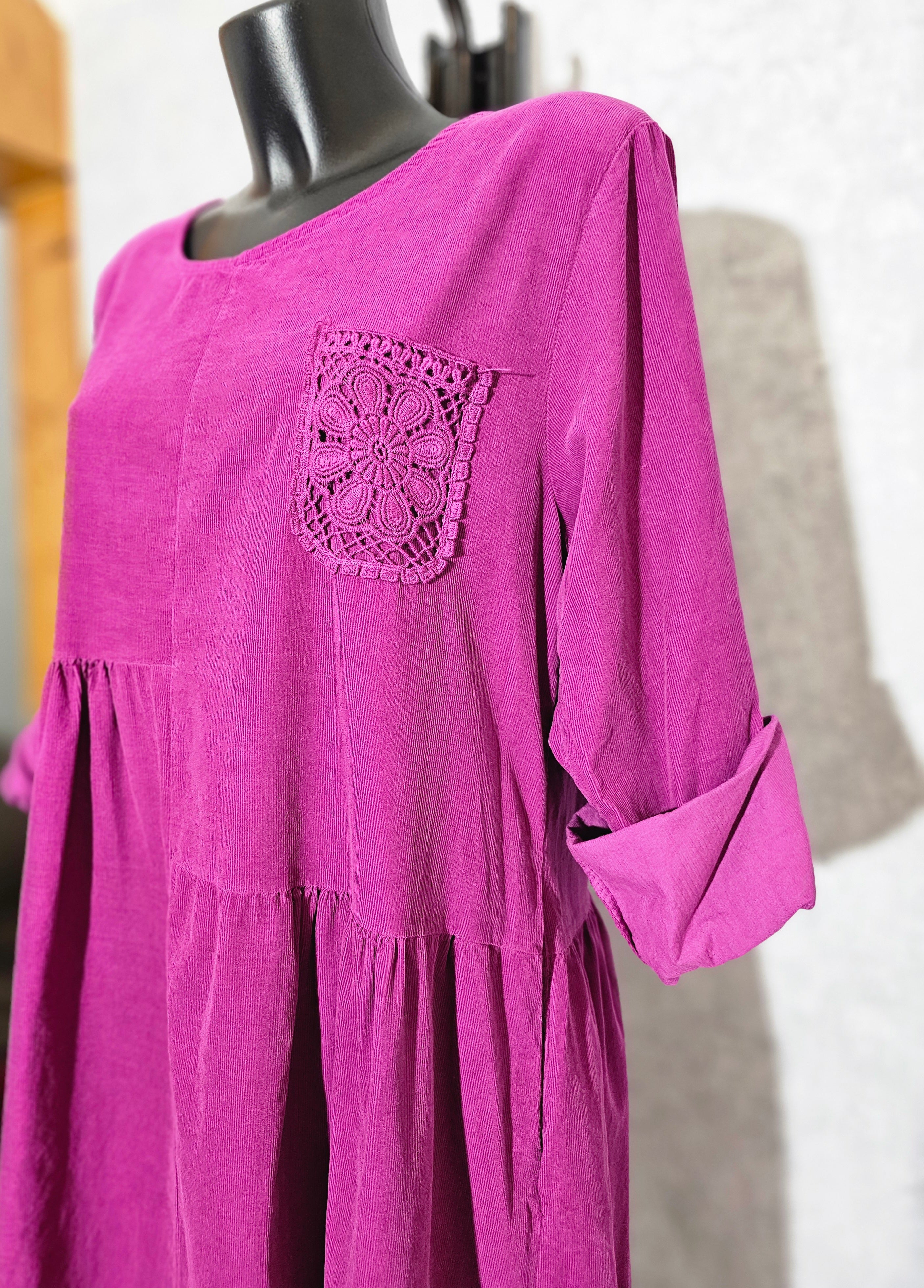Damenkleid aus 100% Baumwolle – Oversize mit Taschen