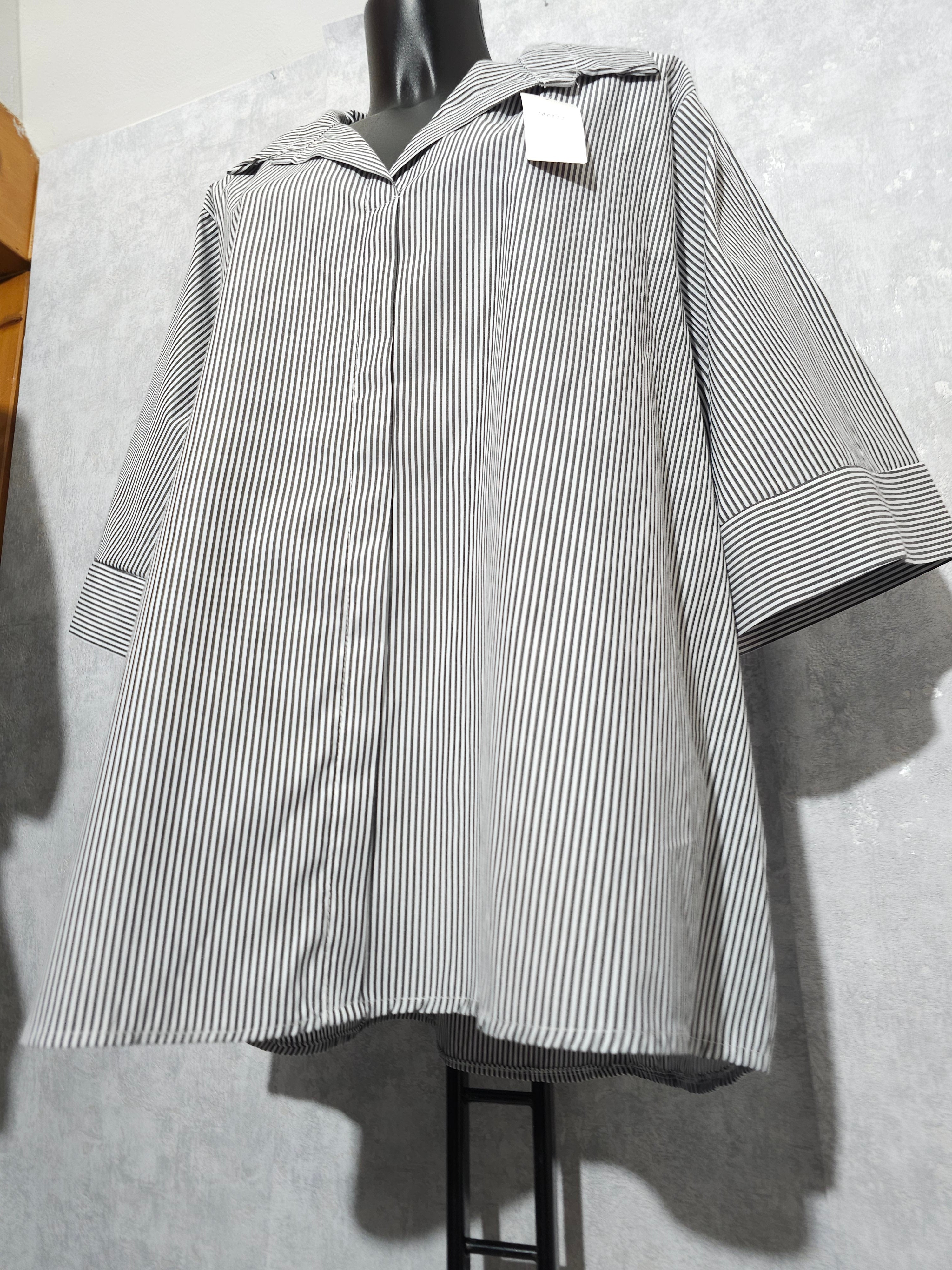 Gestreifte Oversize Bluse / Tunika – Made in Italy bis 3xl