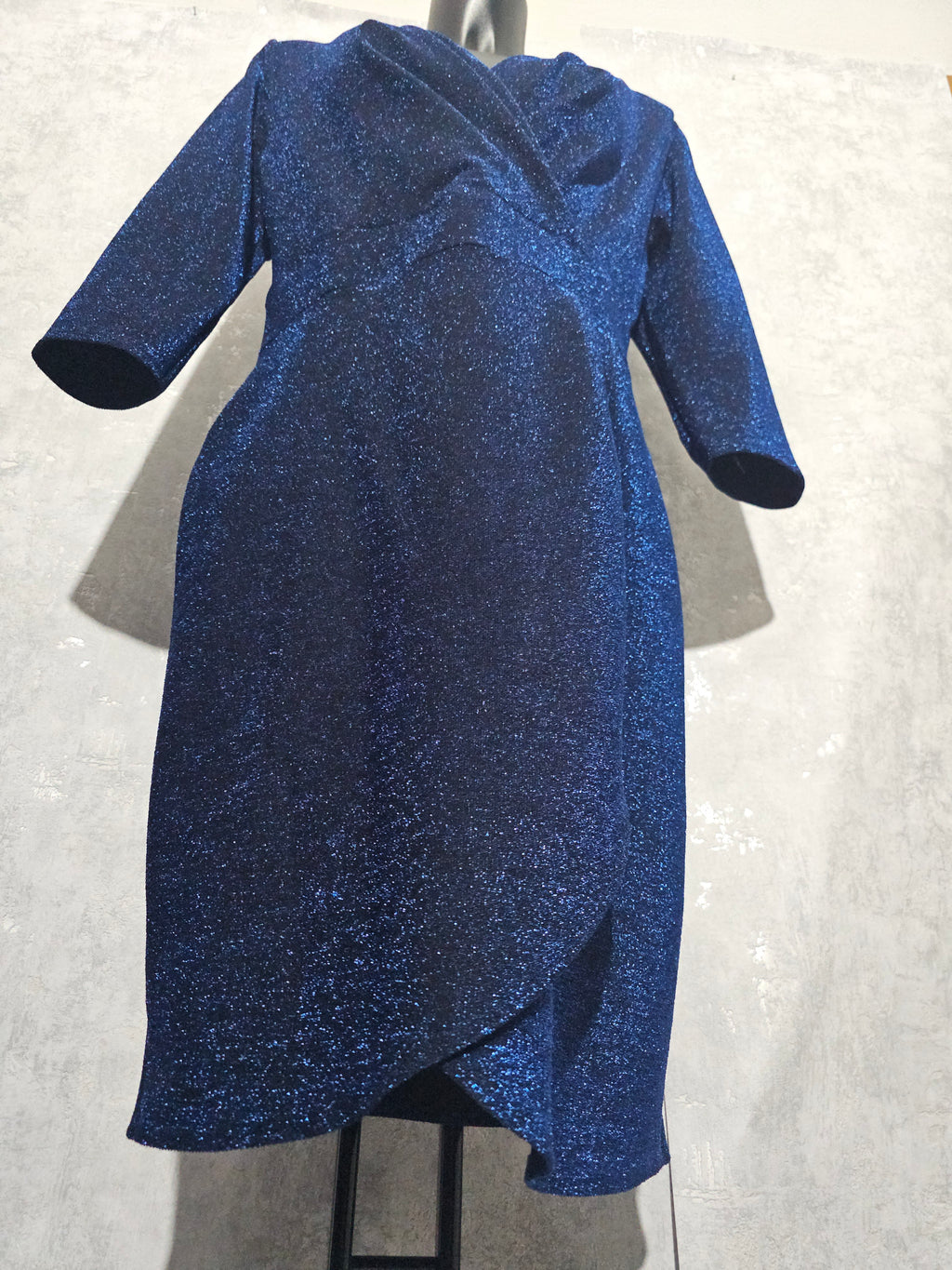 Festliches Glitzerkleid – Blau | 48 & 52