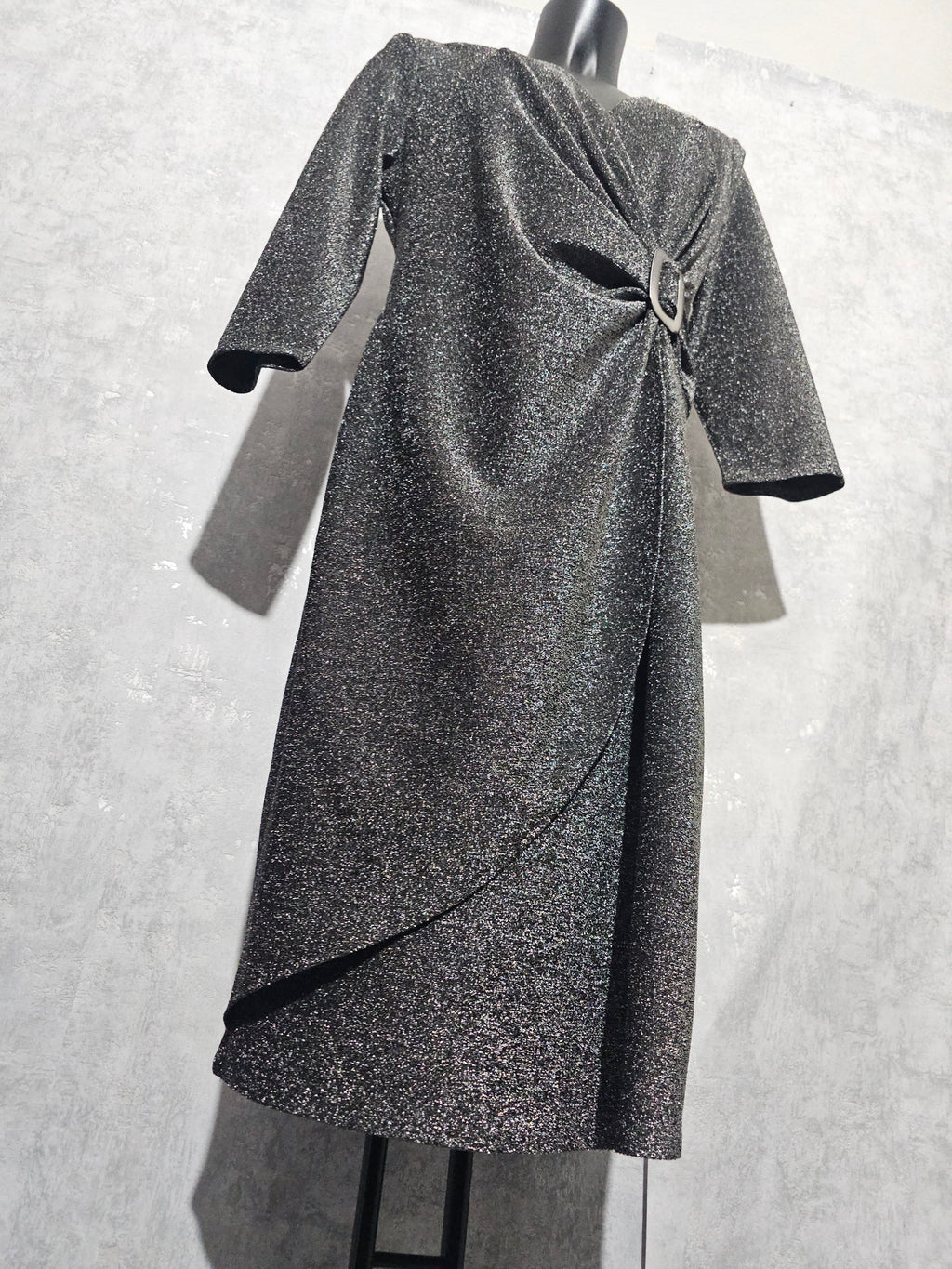 Festliches Glitzerkleid– Silber | 48 & 50