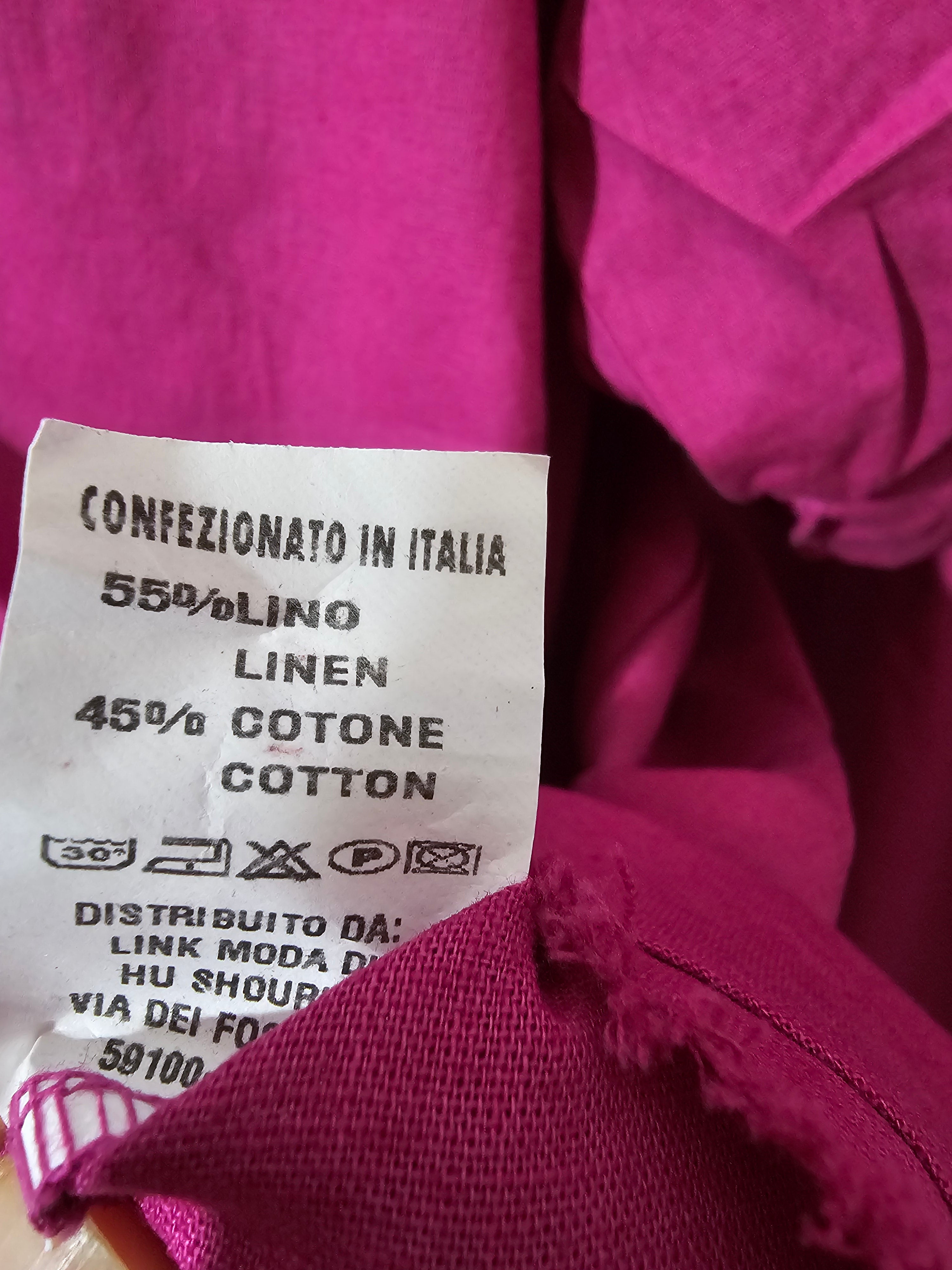 Zweiteiliges Leinen-Baumwoll-Set aus Italien – Oversize Tunika & Weite Hose