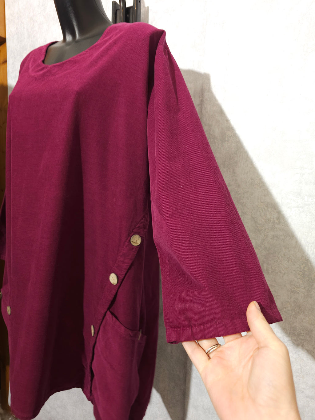 Oversize Tunika Daisy – Fuchsia | Asymmetrischer Schnitt | Baumwolle | Made in Italy