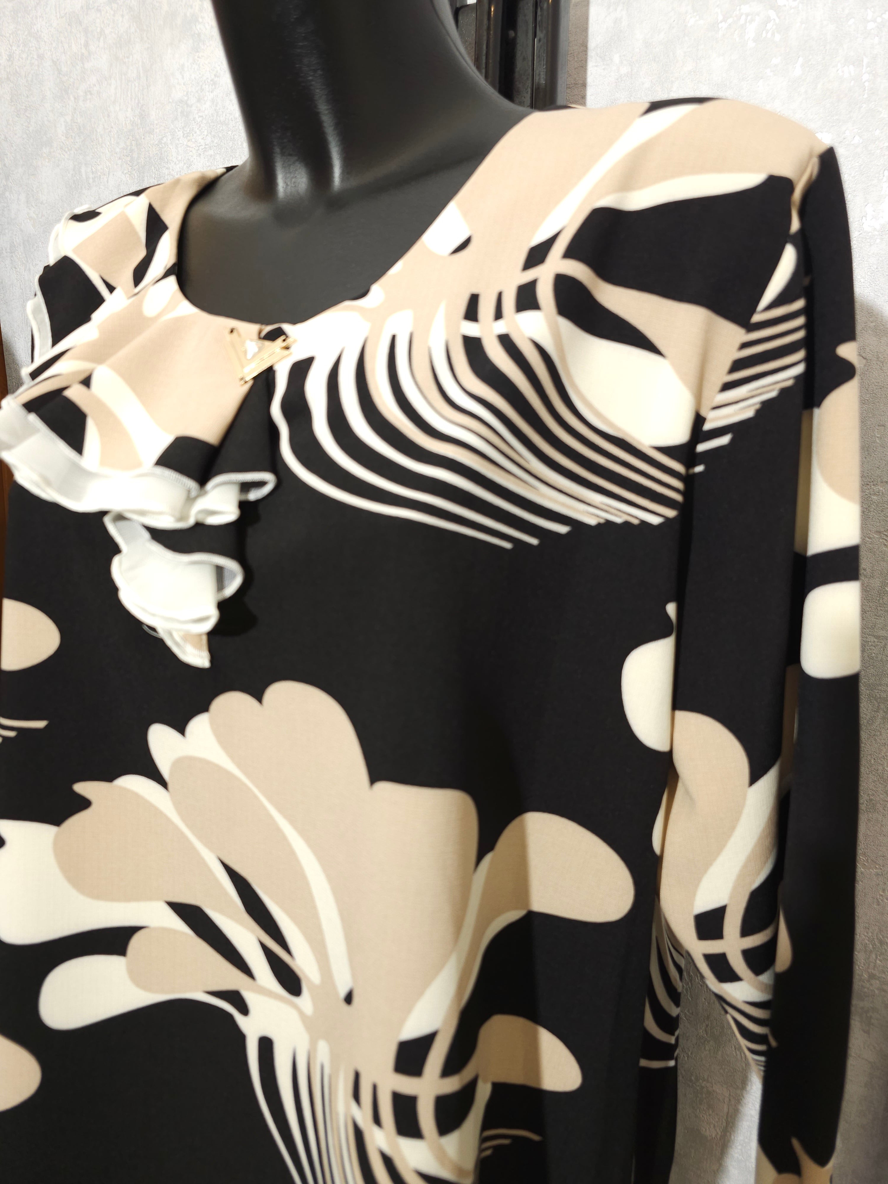 Elegante Damenbluse mit Rüschen – Größe 2XL–6XL