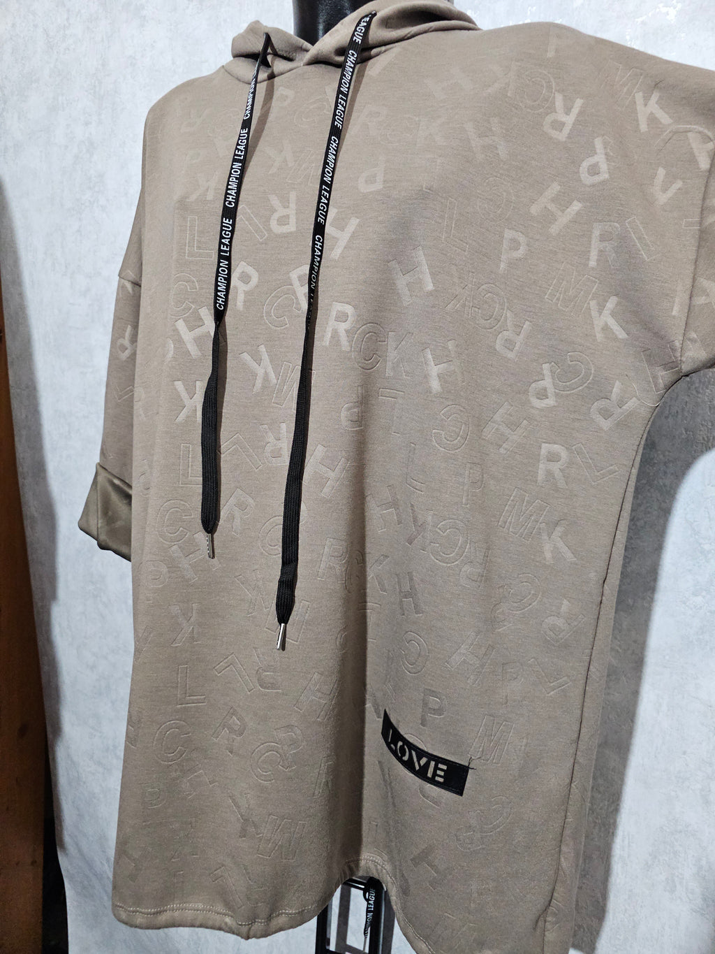 Long-Hoodie Oversize XL-3XL • Kapuzenpullover • Made in Italy – Beige / Rot / Schwarz