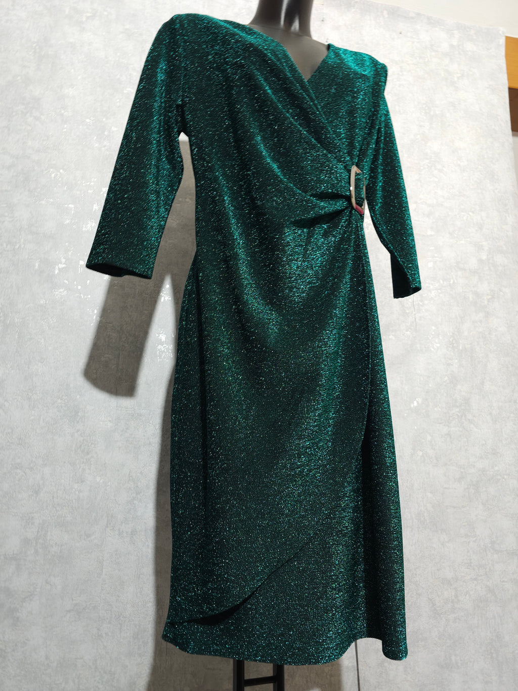 Festliches Glitzerkleid– Grün | 44-50