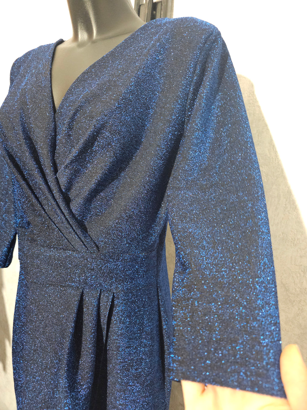 Festliches Glitzerkleid – Blau | 48 & 52