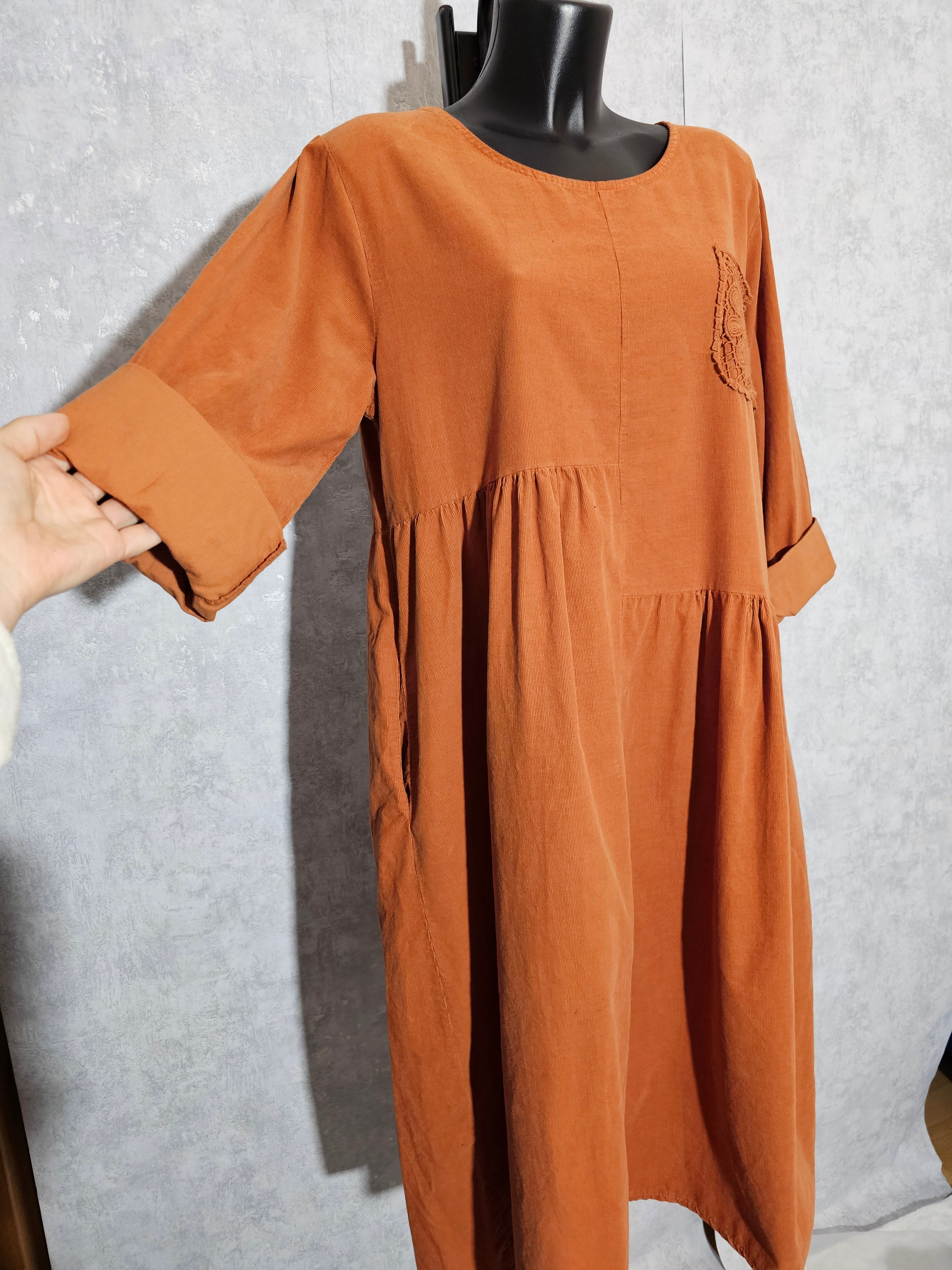 Damenkleid aus 100% Baumwolle – Oversize mit Taschen