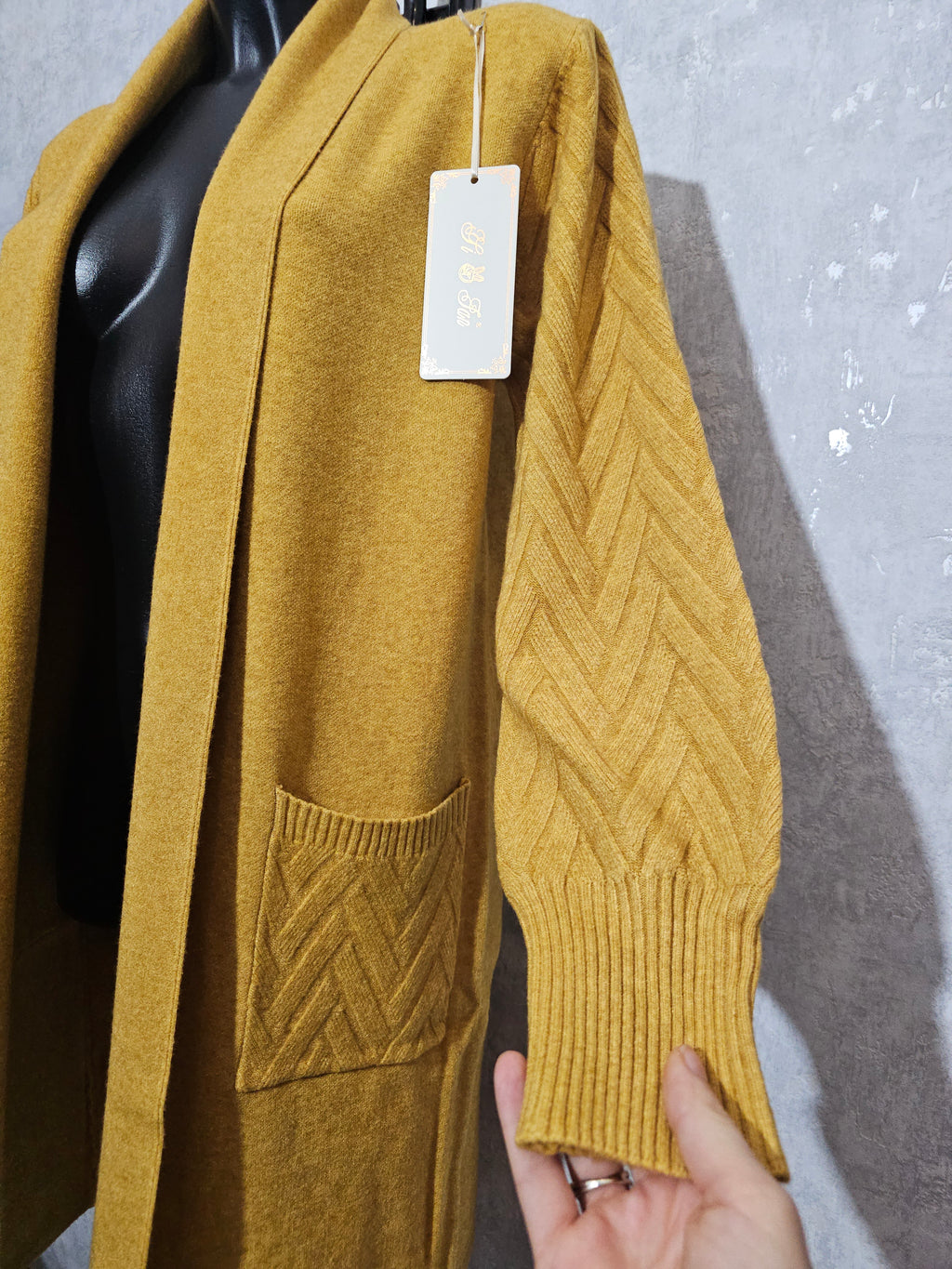 Eleganter Strick-Cardigan in Gelb