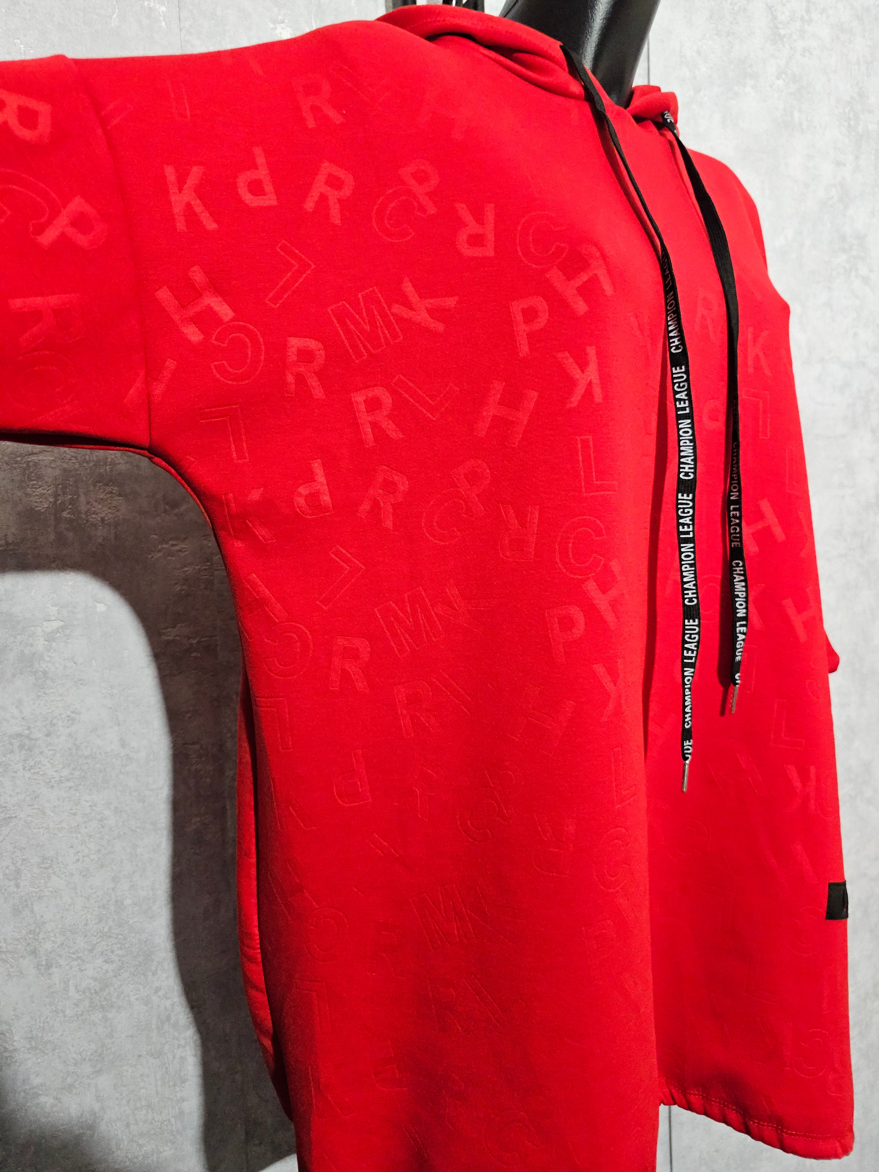 Long-Hoodie Oversize XL-3XL • Kapuzenpullover • Made in Italy – Beige / Rot / Schwarz