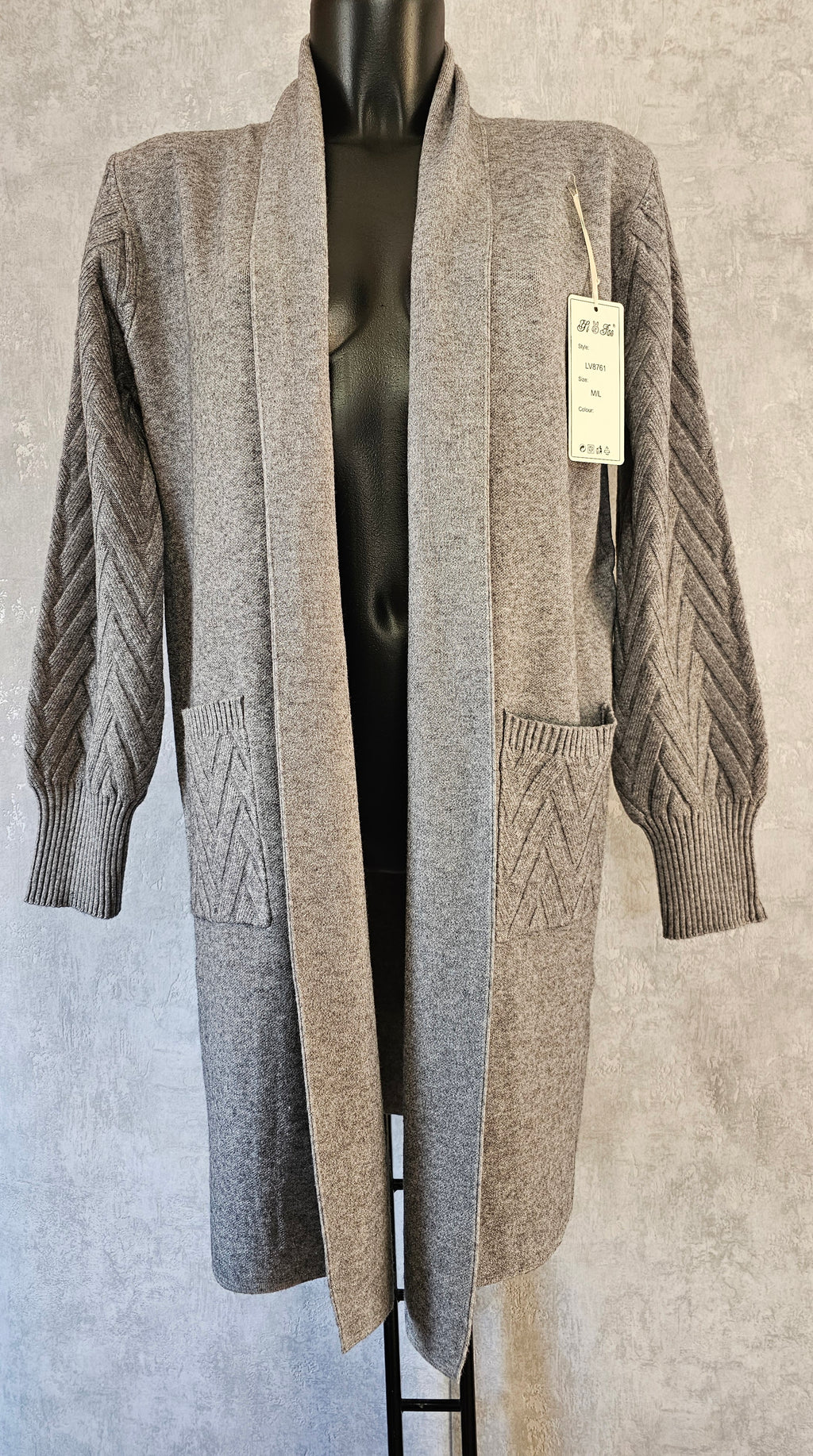 Eleganter Longcardigan mit Strickdetails – Perfekt für Herbst & Winter