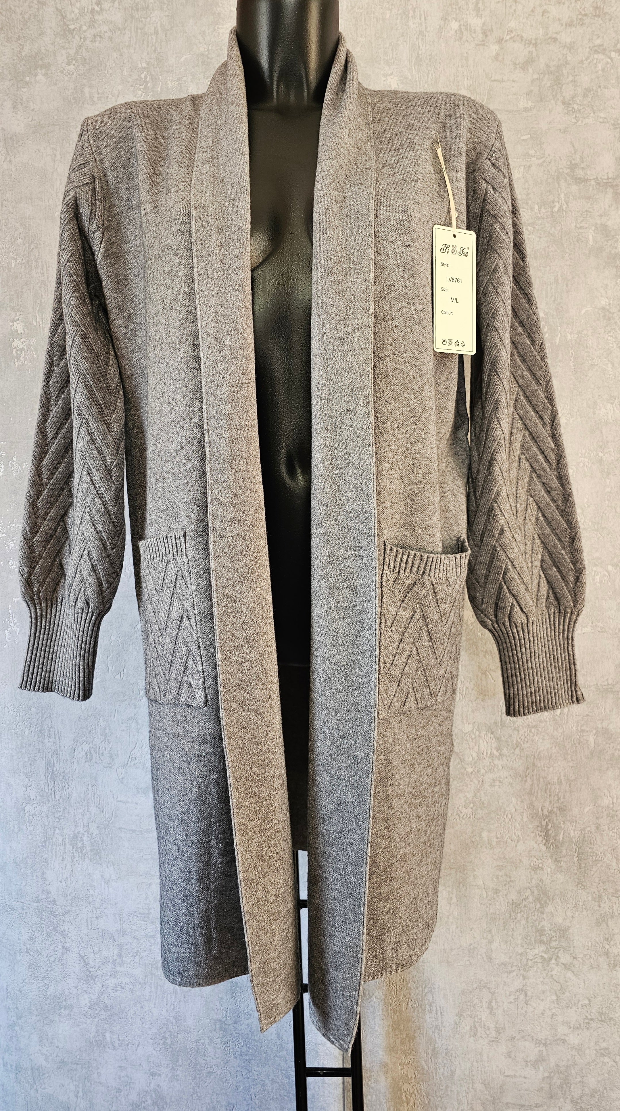 Eleganter Longcardigan mit Strickdetails – Perfekt für Herbst & Winter
