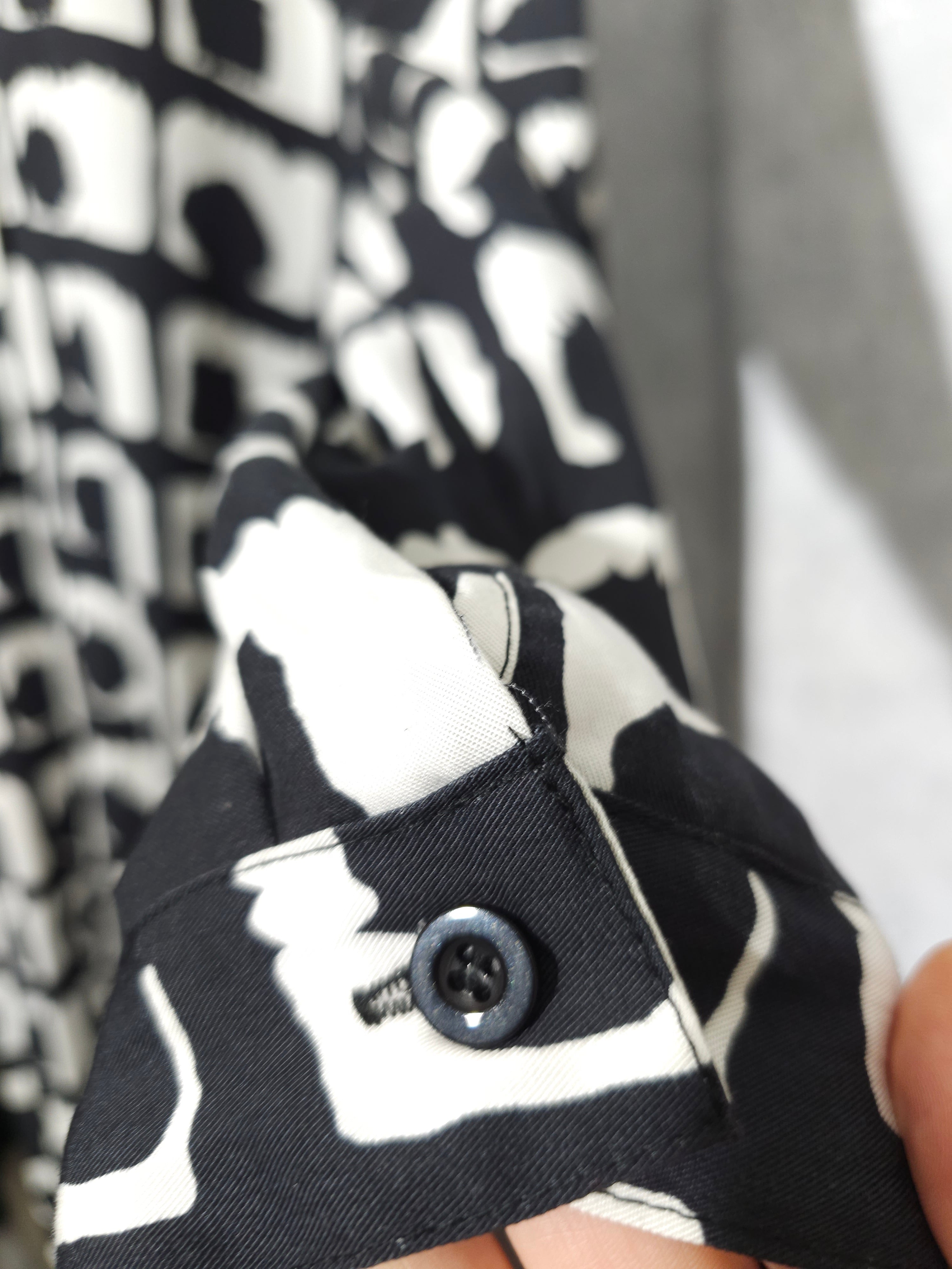 Schwarz-Weiße Oversize Tunika mit Tüll – Langarm | XXL–XXXL