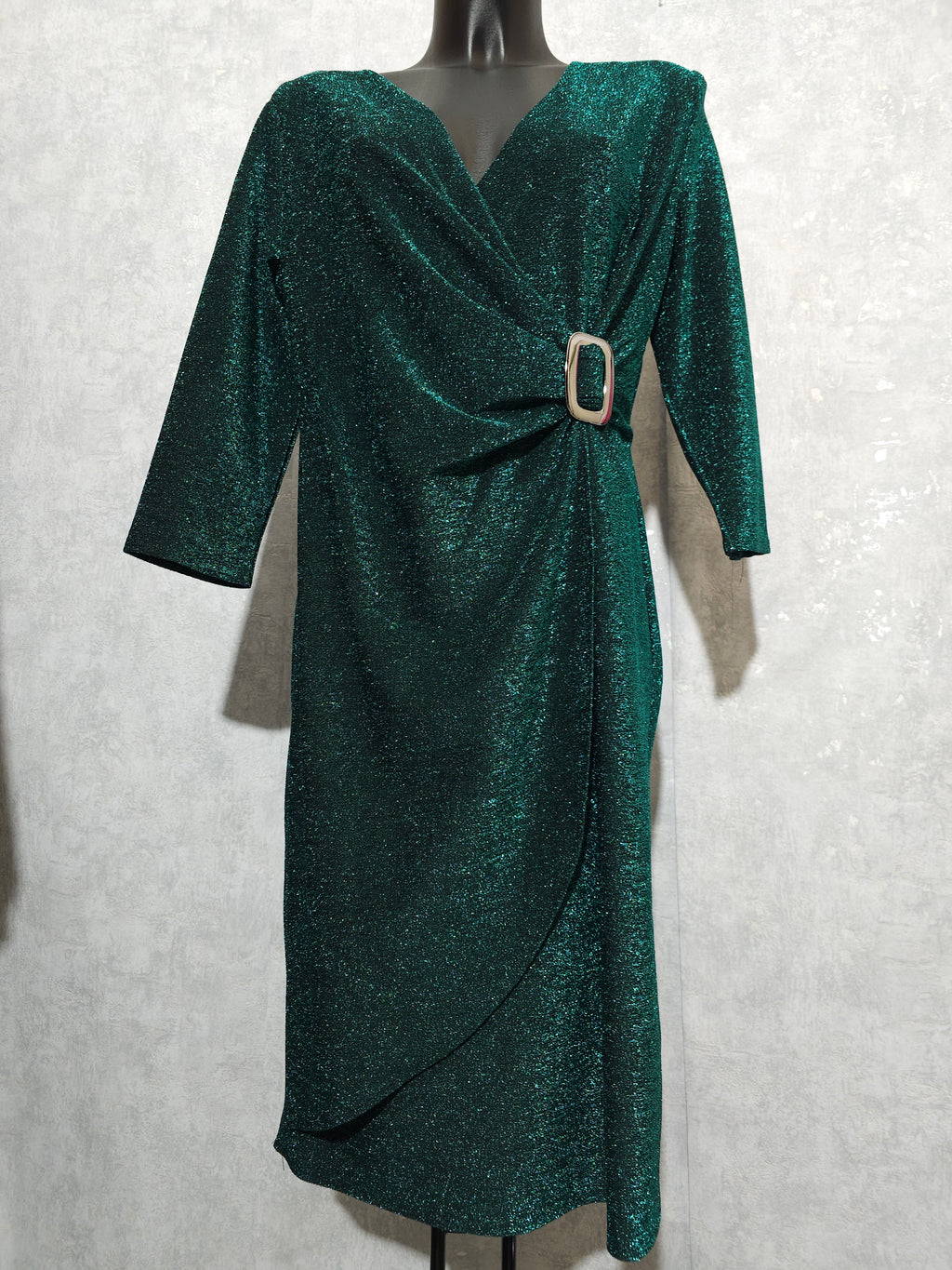 Festliches Glitzerkleid– Grün | 44-50