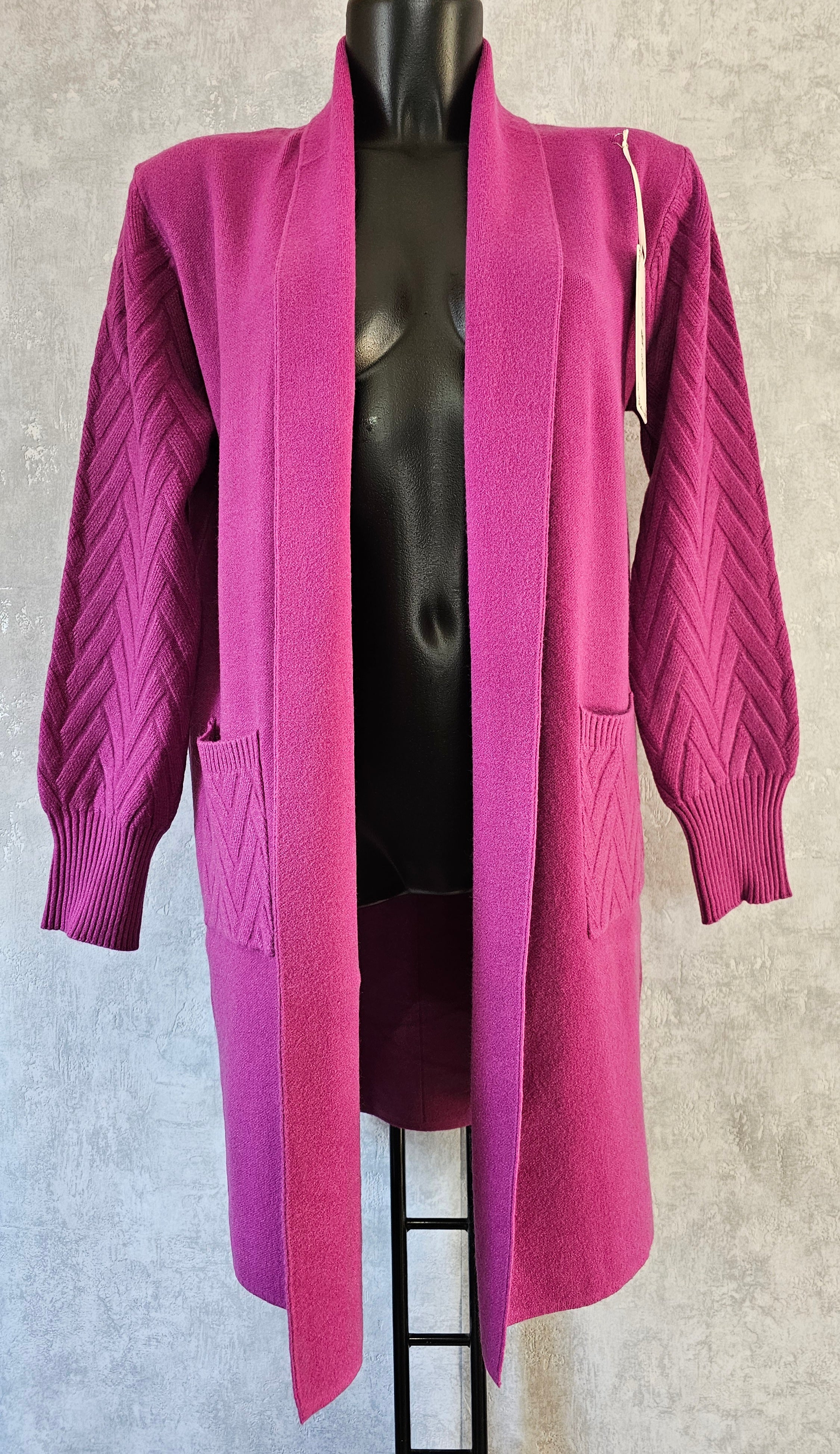 Eleganter Longcardigan mit Strickdetails – Perfekt für Herbst & Winter