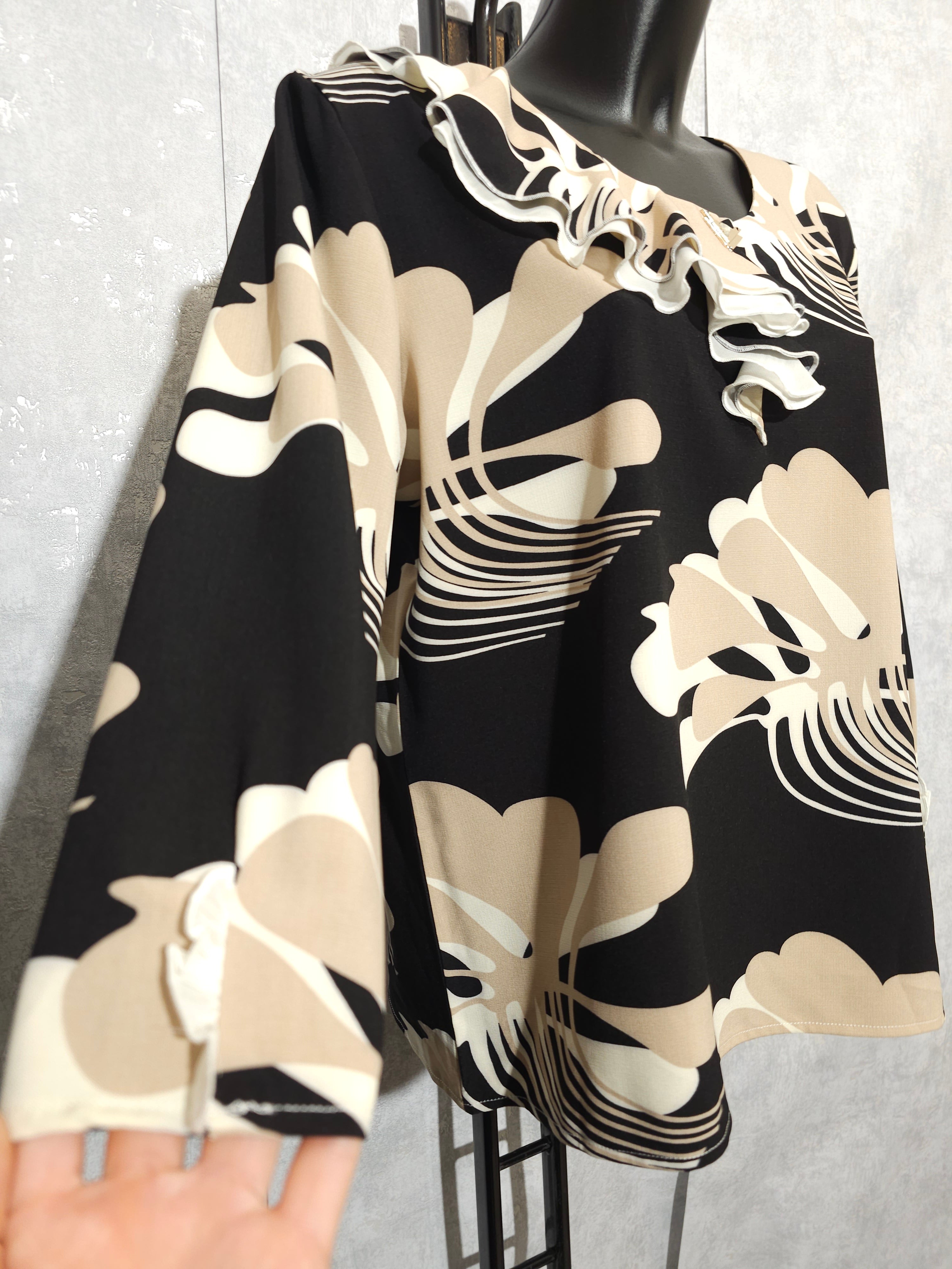 Elegante Damenbluse mit Rüschen – Größe 2XL–6XL