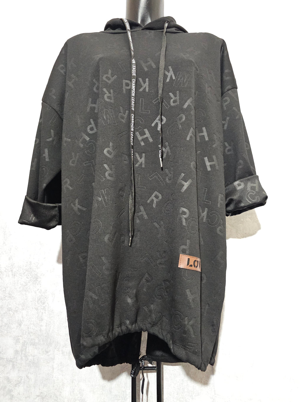 Long-Hoodie Oversize XL-3XL • Kapuzenpullover • Made in Italy – Beige / Rot / Schwarz