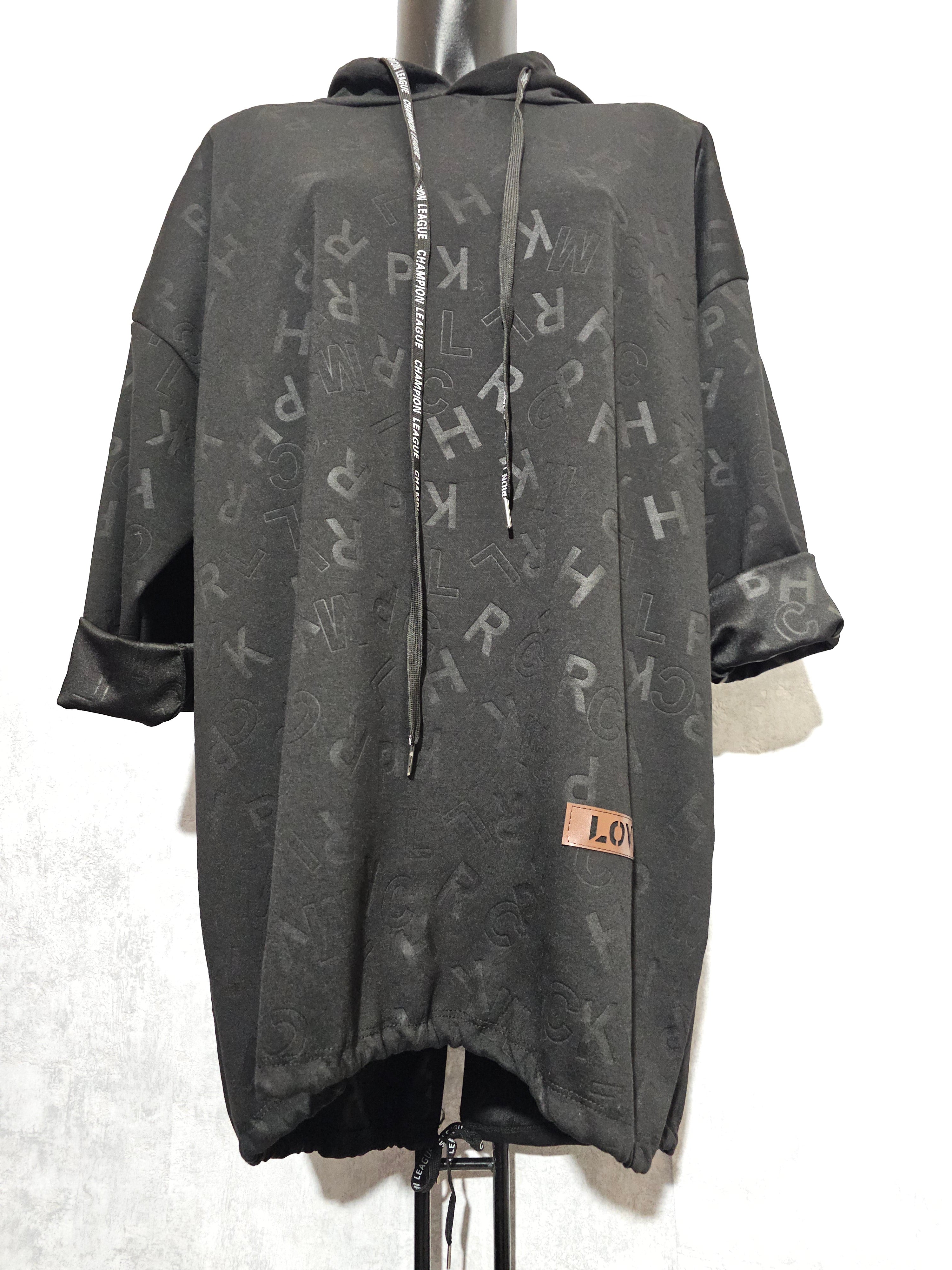 Long-Hoodie Oversize XL-3XL • Kapuzenpullover • Made in Italy – Beige / Rot / Schwarz